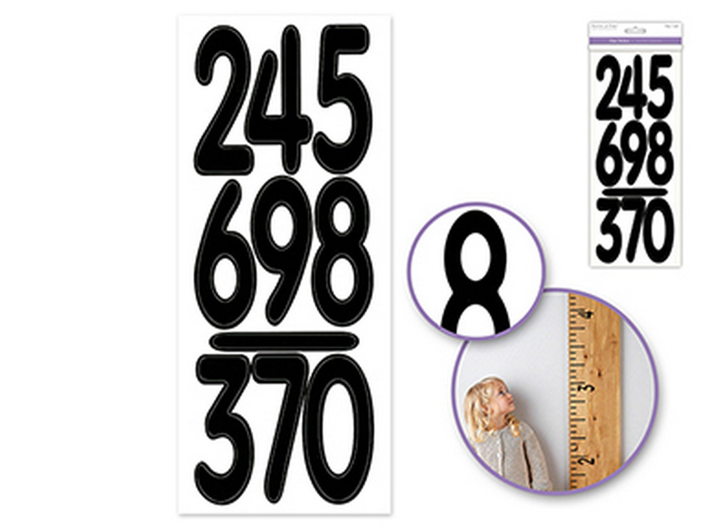 Forever in Time Clear Black Number Stickers 3.5in number
