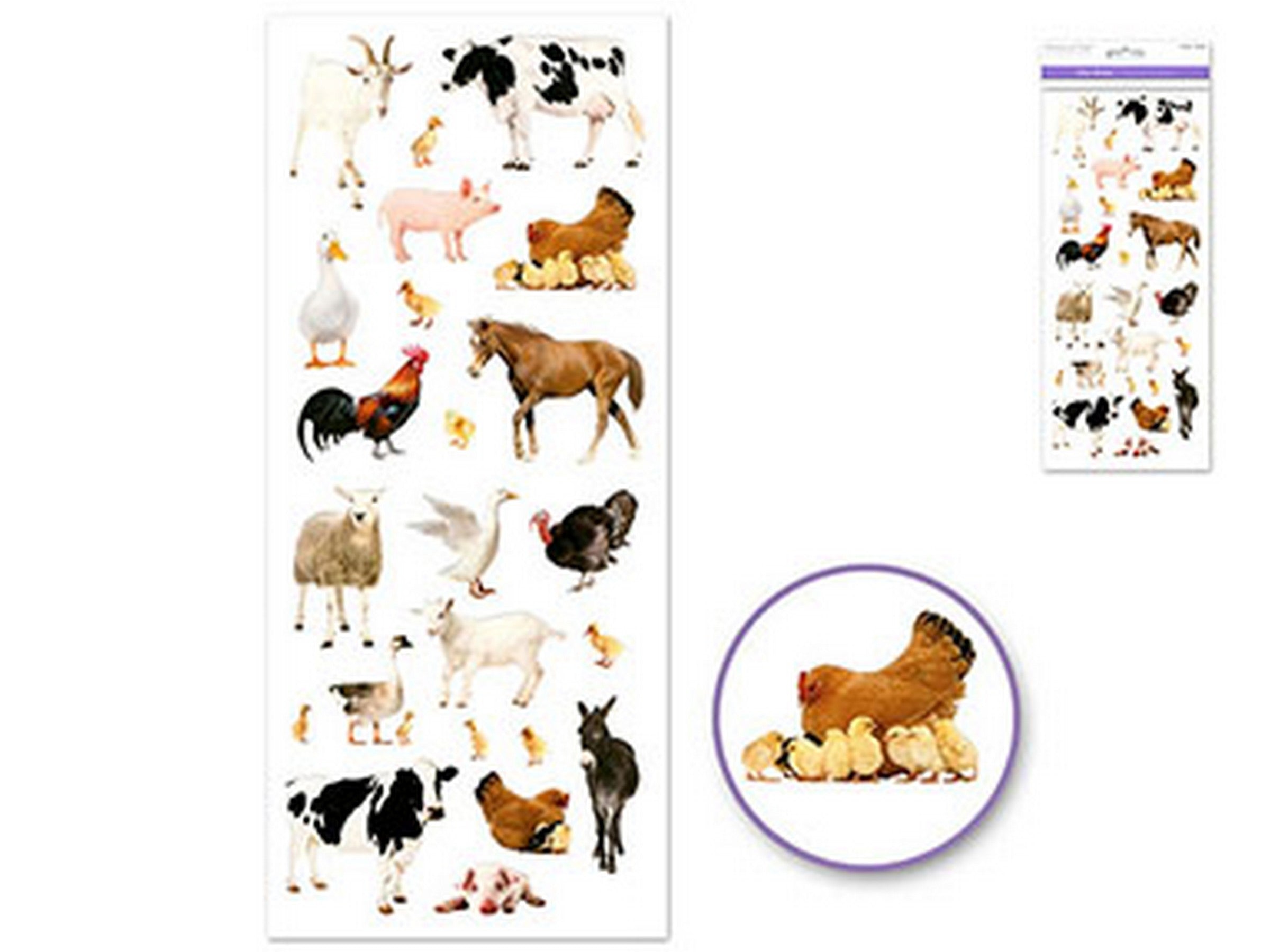 Forever in Time Clear Stickers Farm Animals 12x5in sheet