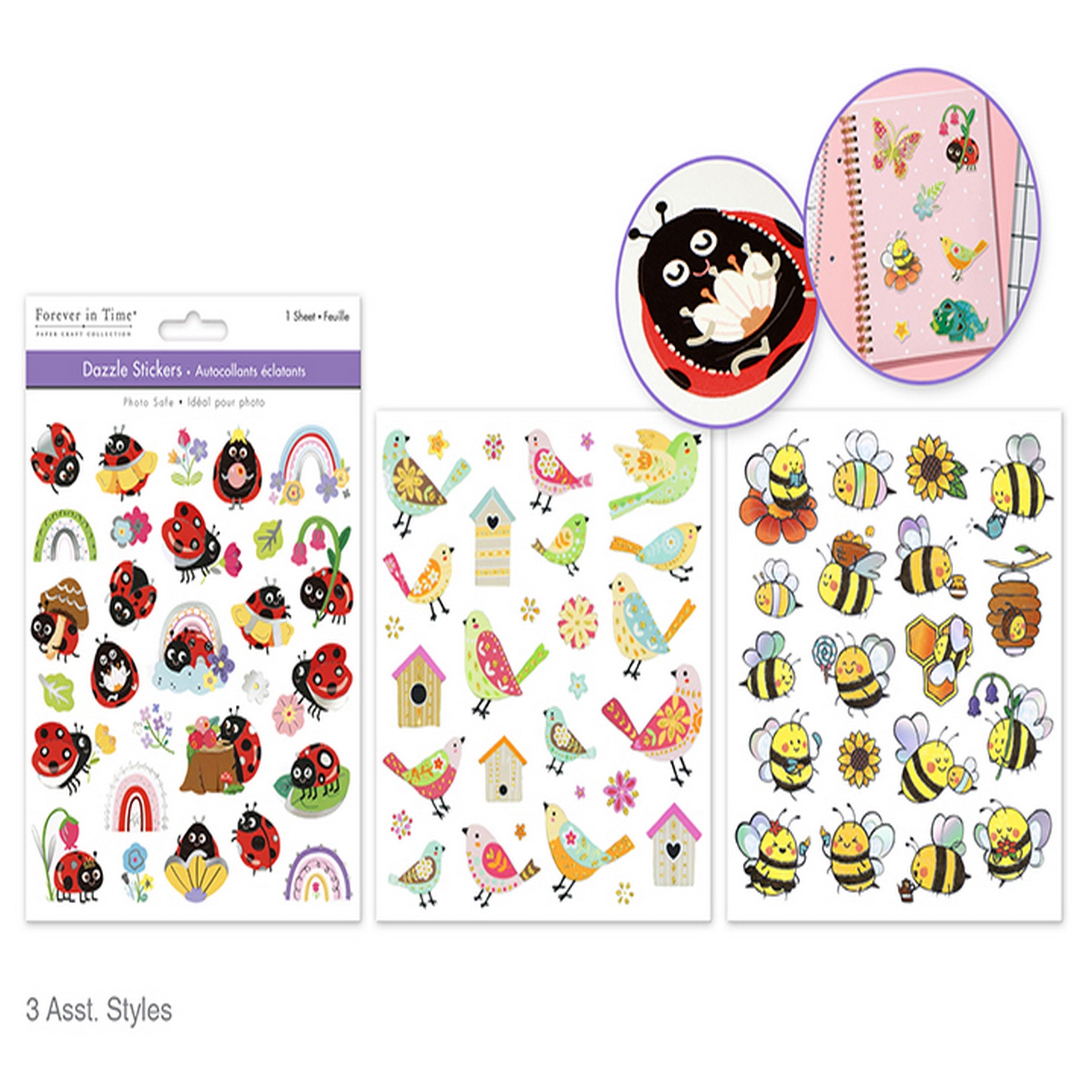 Forever in Time Dazzle Effects Stickers - Flying Friends 6x6.5in VRT 