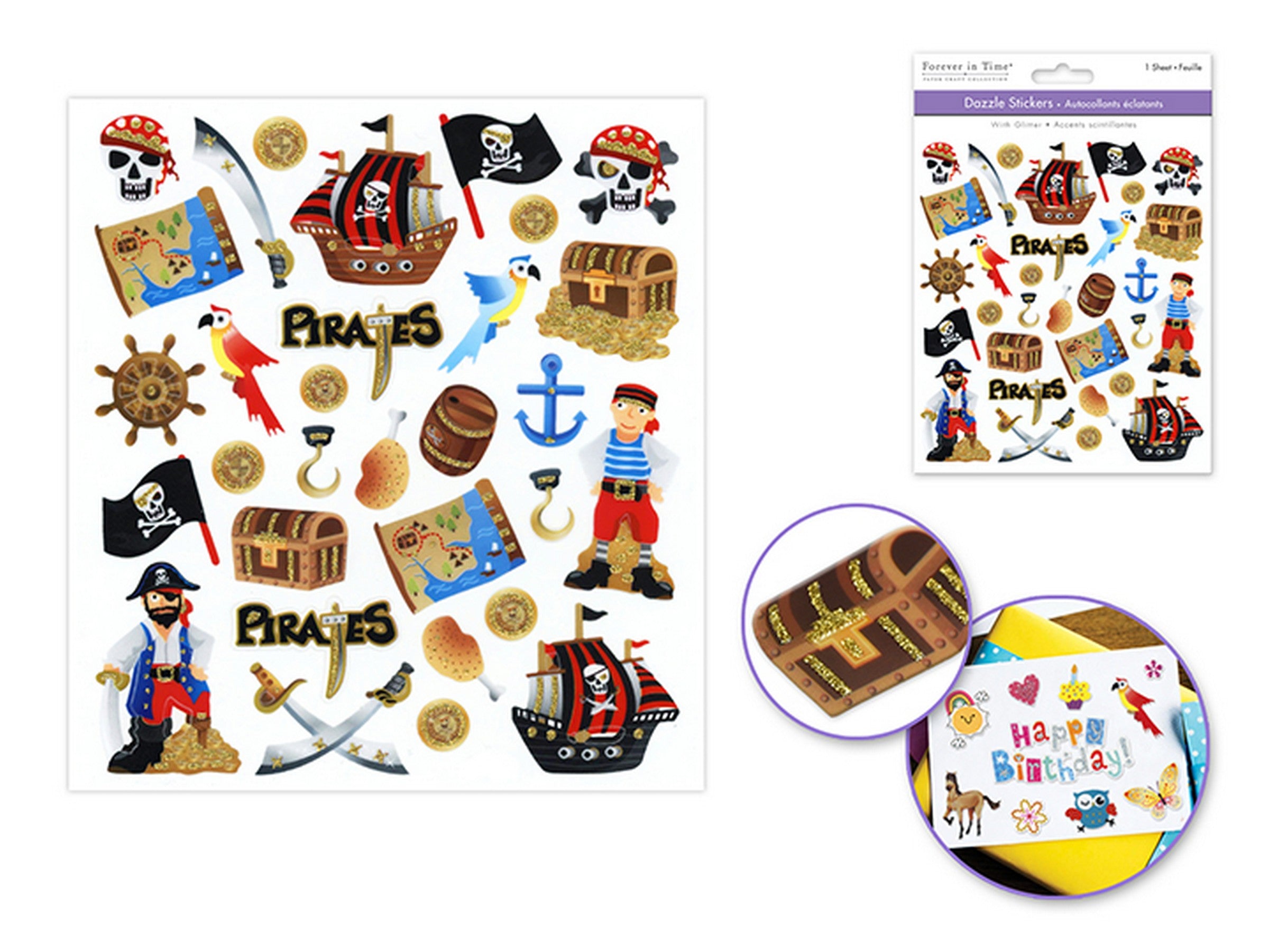 Forever in Time Dazzle Effect Stickers - A Pirates Life 6x6.5in