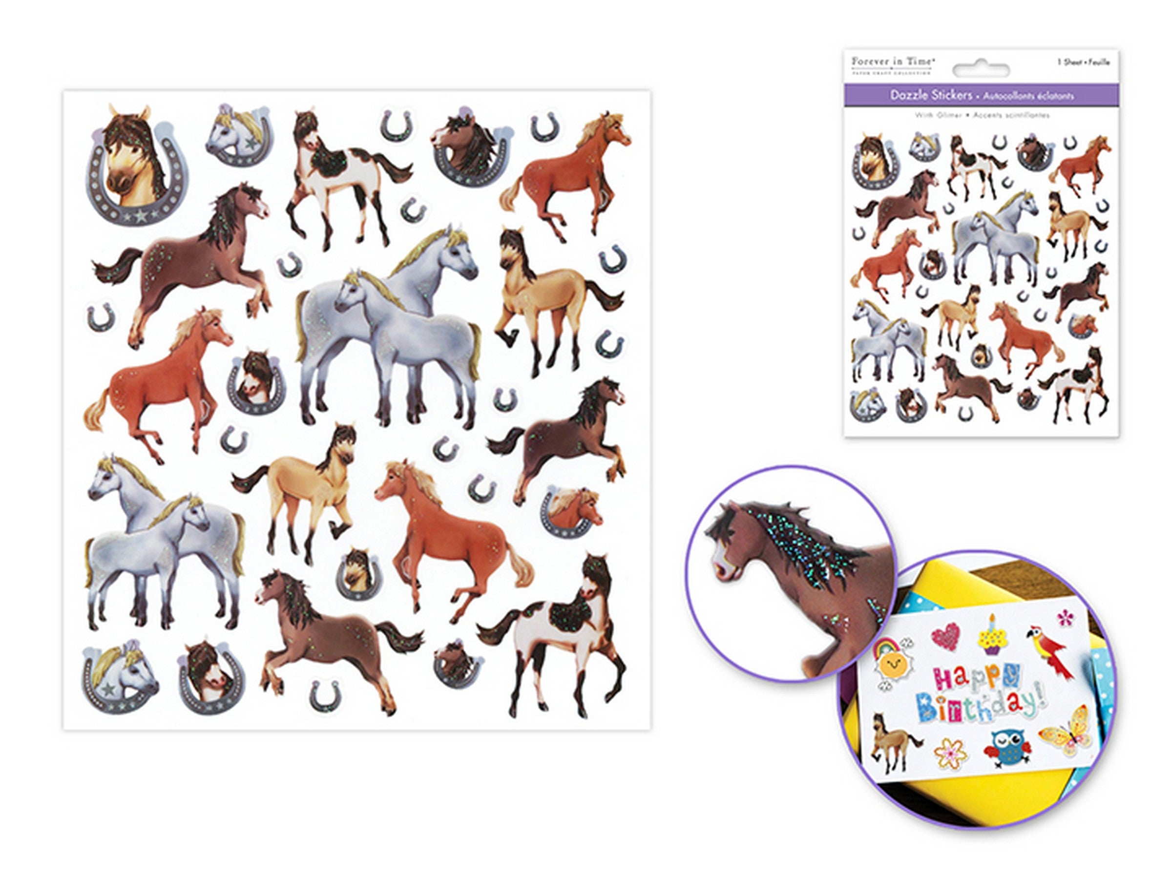 Forever in Time Dazzle Effect Stickers - Horse Farrier 6x6.5in