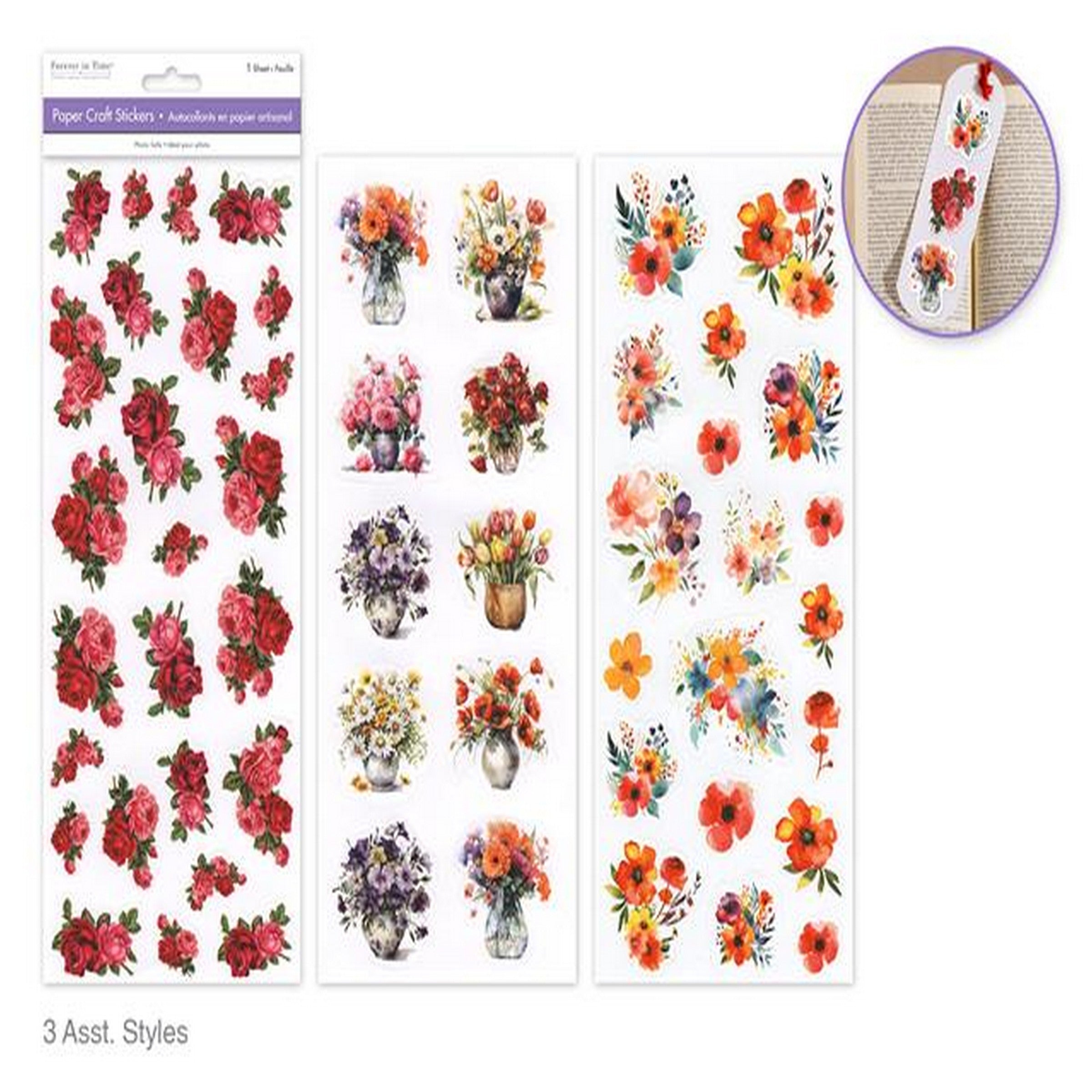 Forever in Time Paper Peel-off Stickers - Flower Bouquet 5x12in VRT 