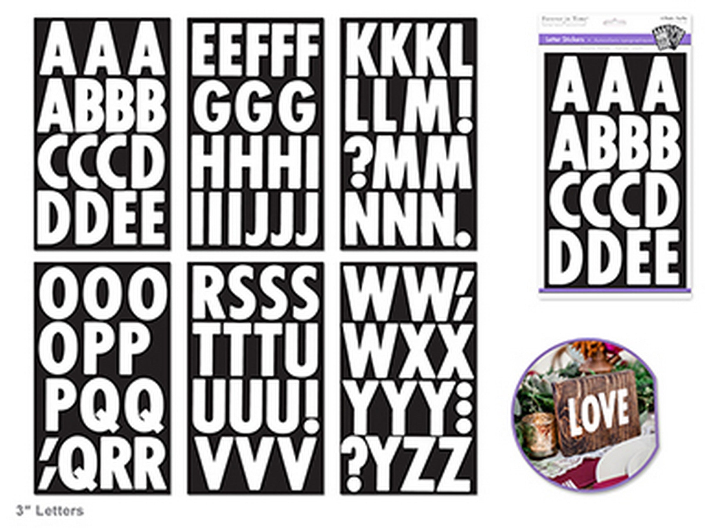 Forever in Time White Glossy Letter Stickers 3in letter