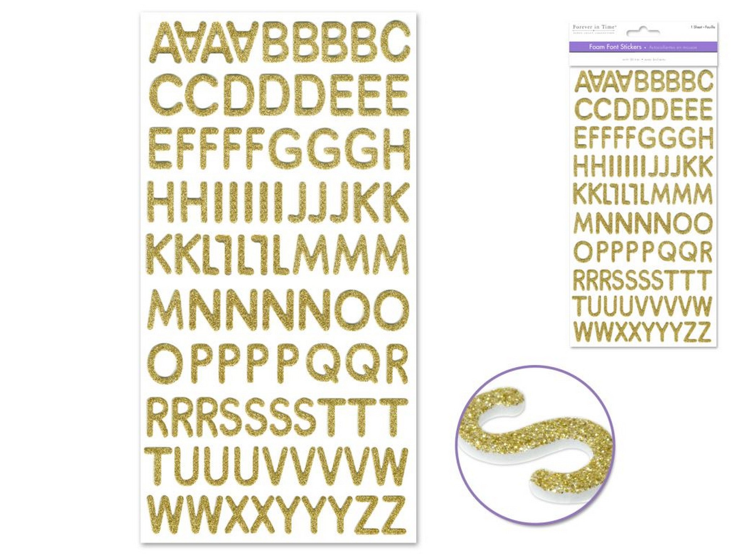 Forever in Time Foam Font Gold Stickers 11x5.5in sheet