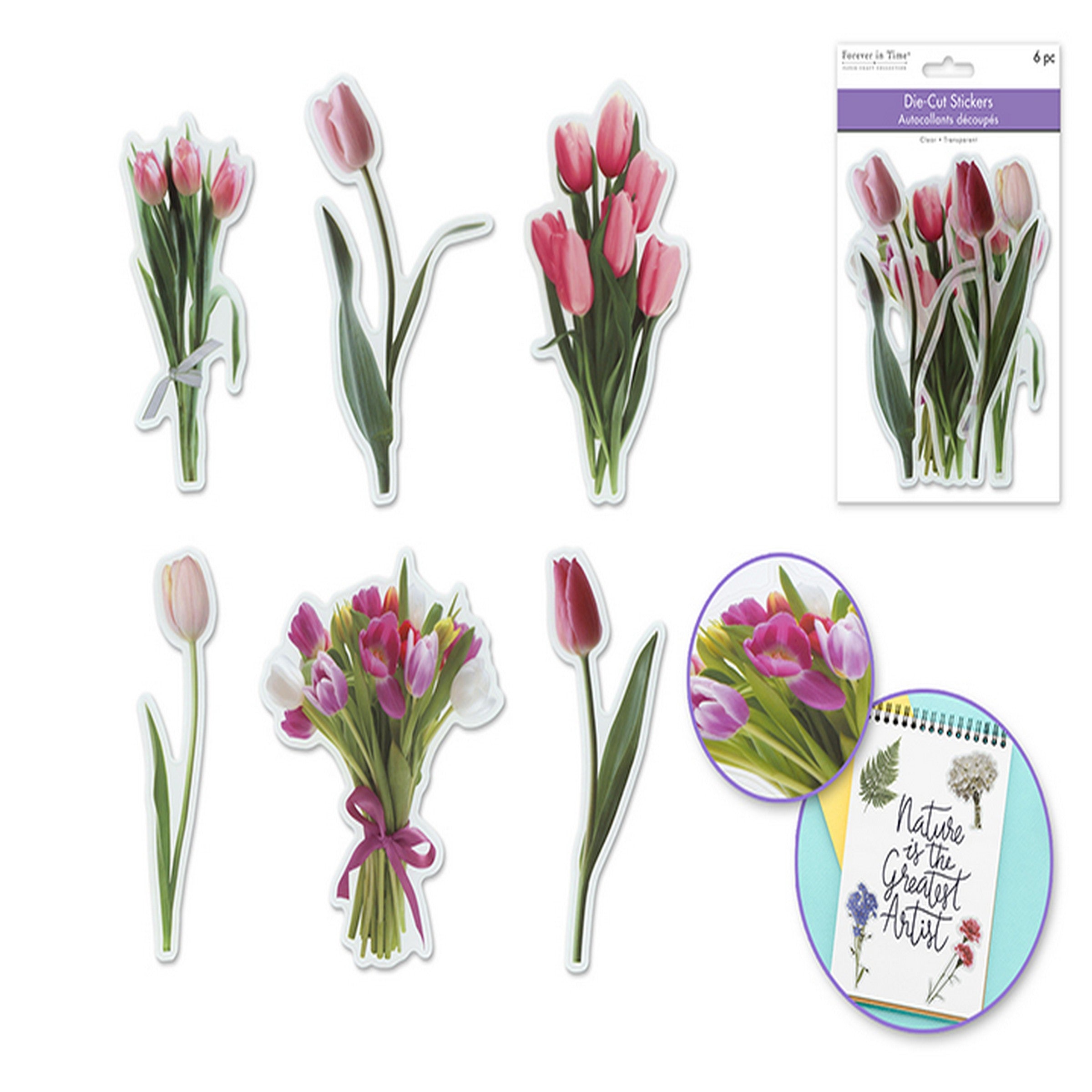 Forever in Time 6 Clear Die-cuts - Tulipe Flair 6in