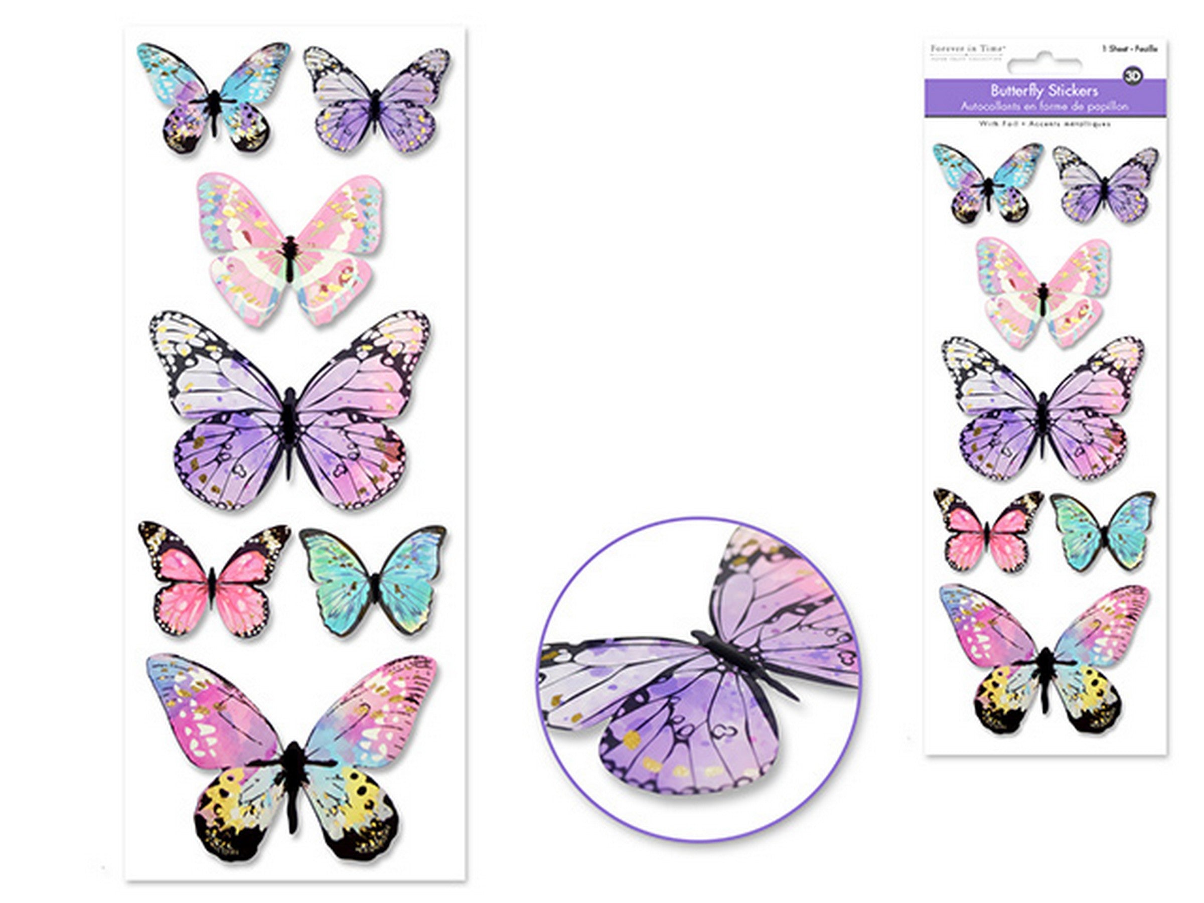 Forever in Time Butterfly Stickers Style 2 10x4in sheet