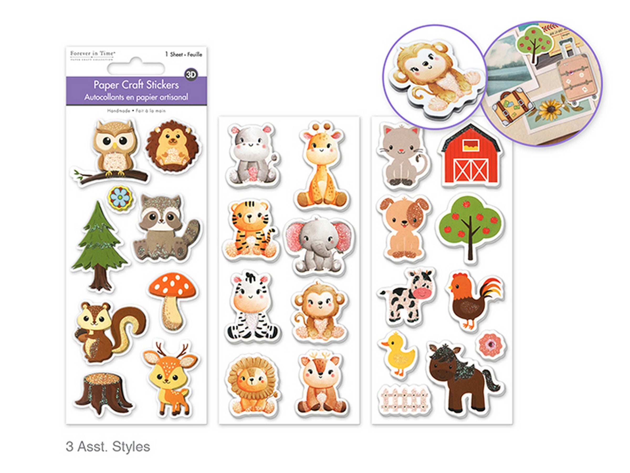 Forever in Time 3D Stickers - Baby Animals   VRT 