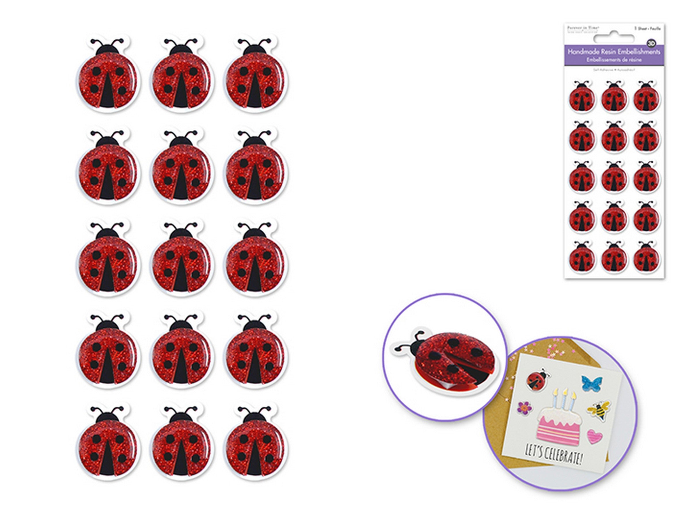 Forever in Time 3D Resin Stickers - Ladybug 