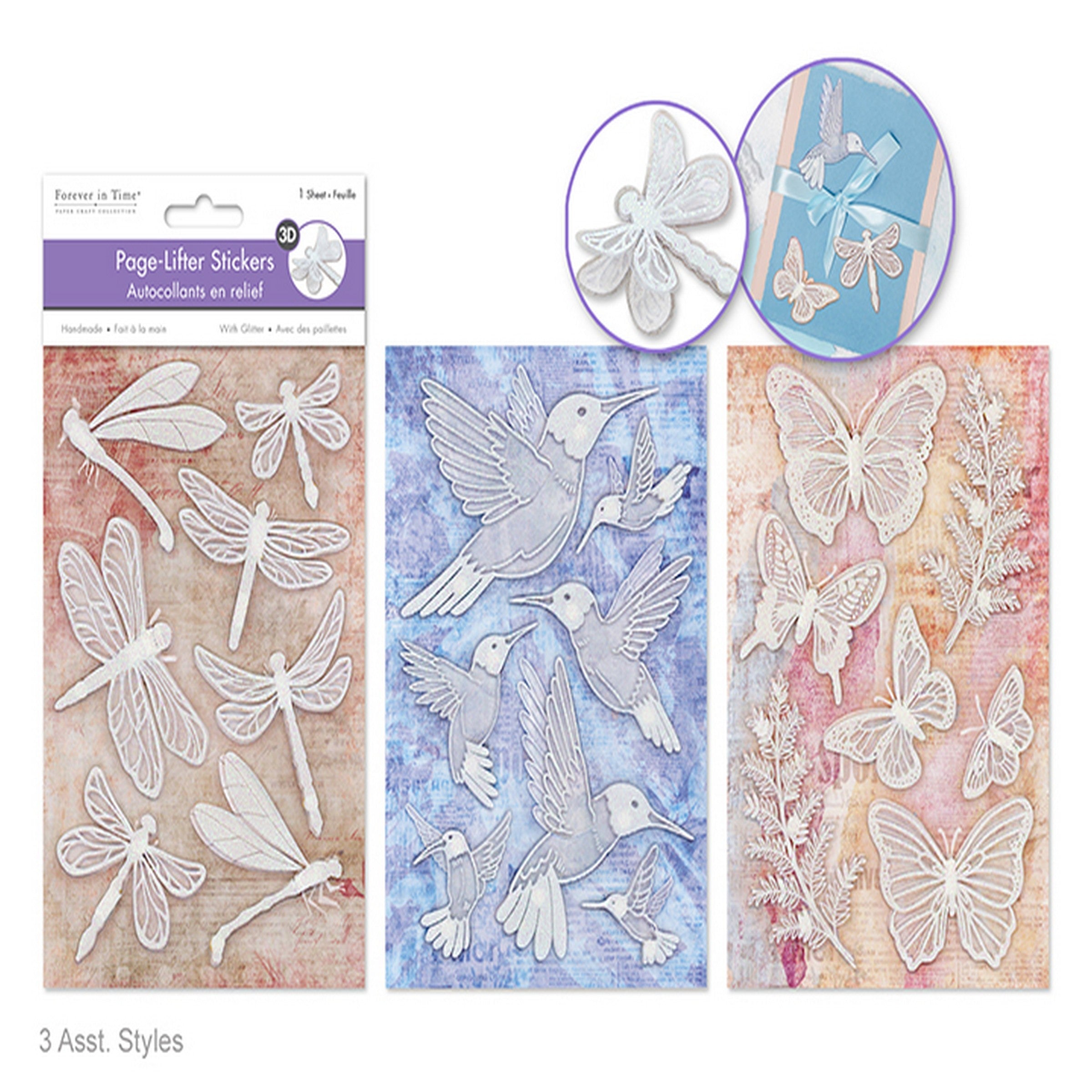 Forever in Time Handmade 3D Page Lifter Stickers with Crease 4.9x7.3in VRT 