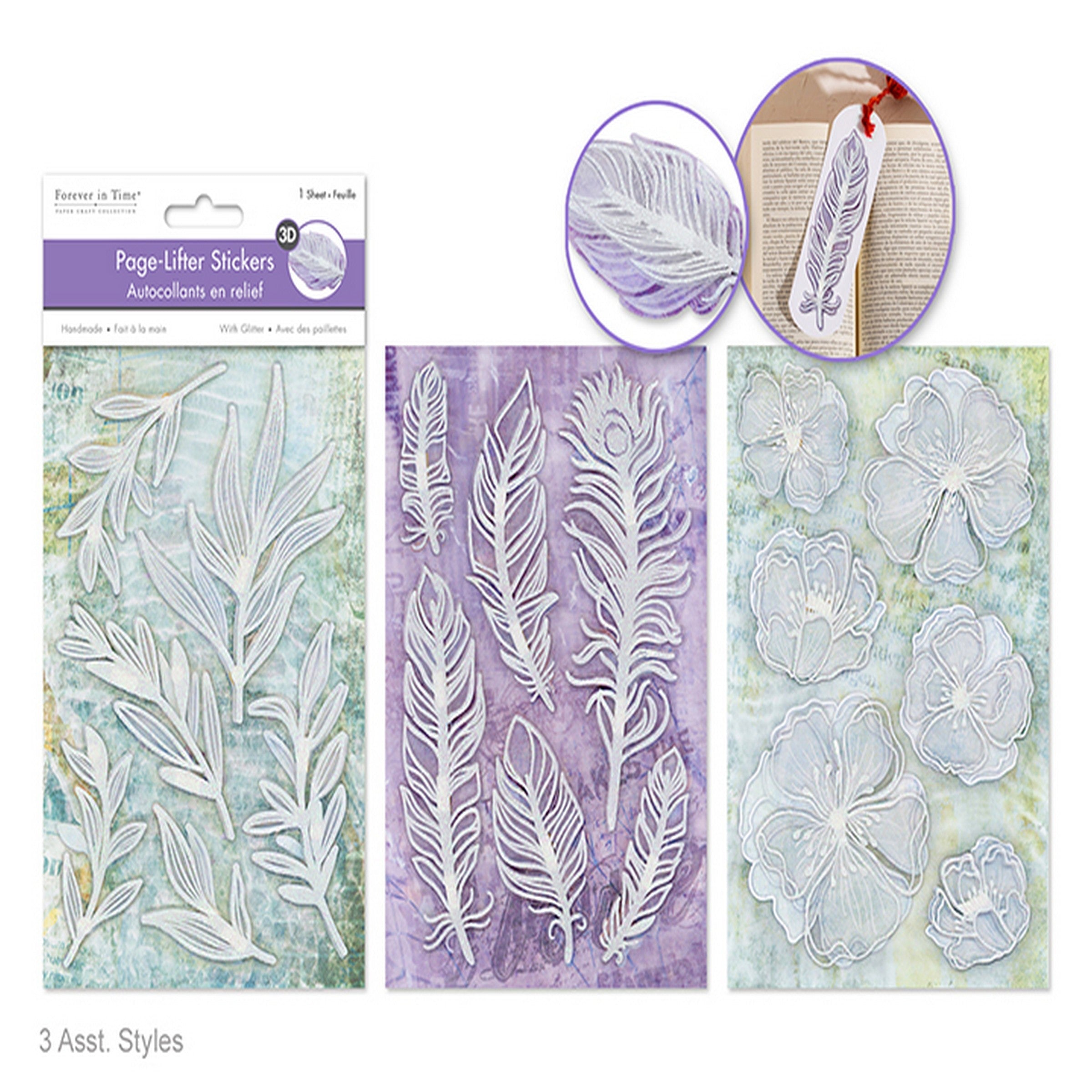 Forever in Time Handmade 3D Page Lifter Stickers with Crease 4.9x7.3in VRT 