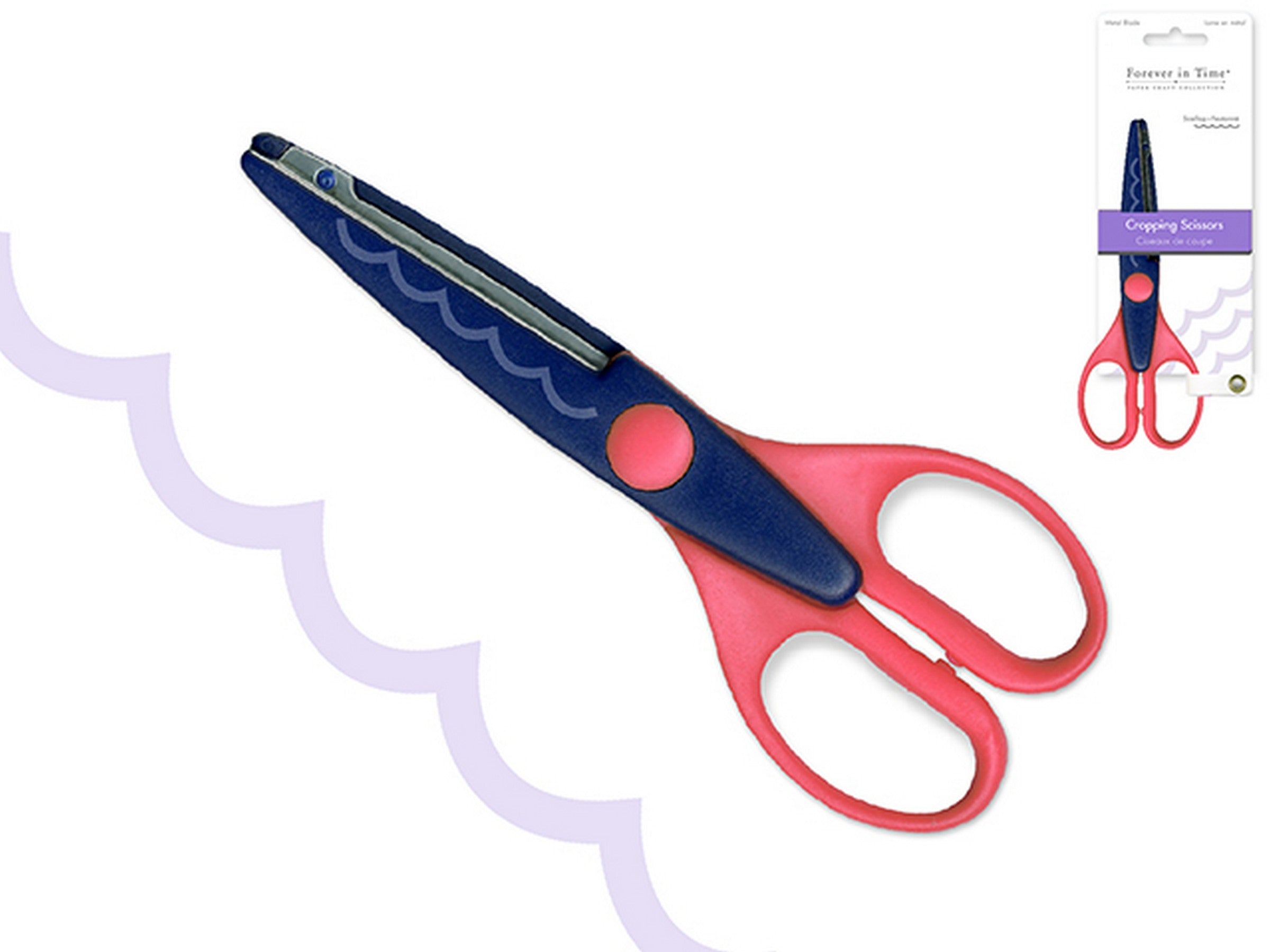 Forever in Time Cropping Scissors Scallop Cut - Metal Blade 6in