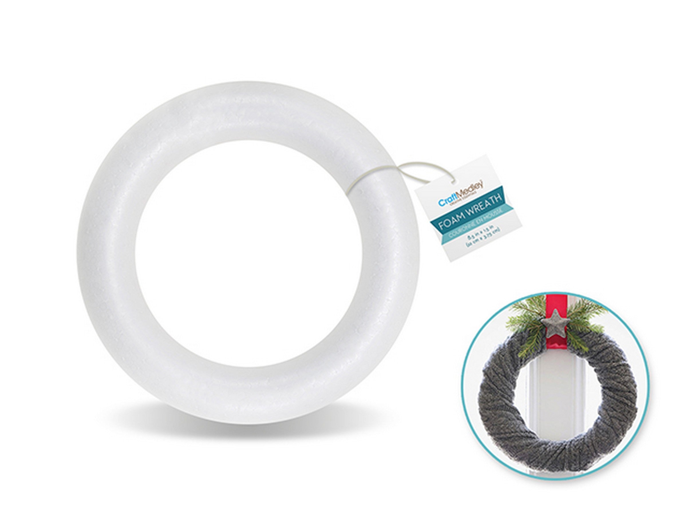 Craft Medley White Foam Wreath 8.5in