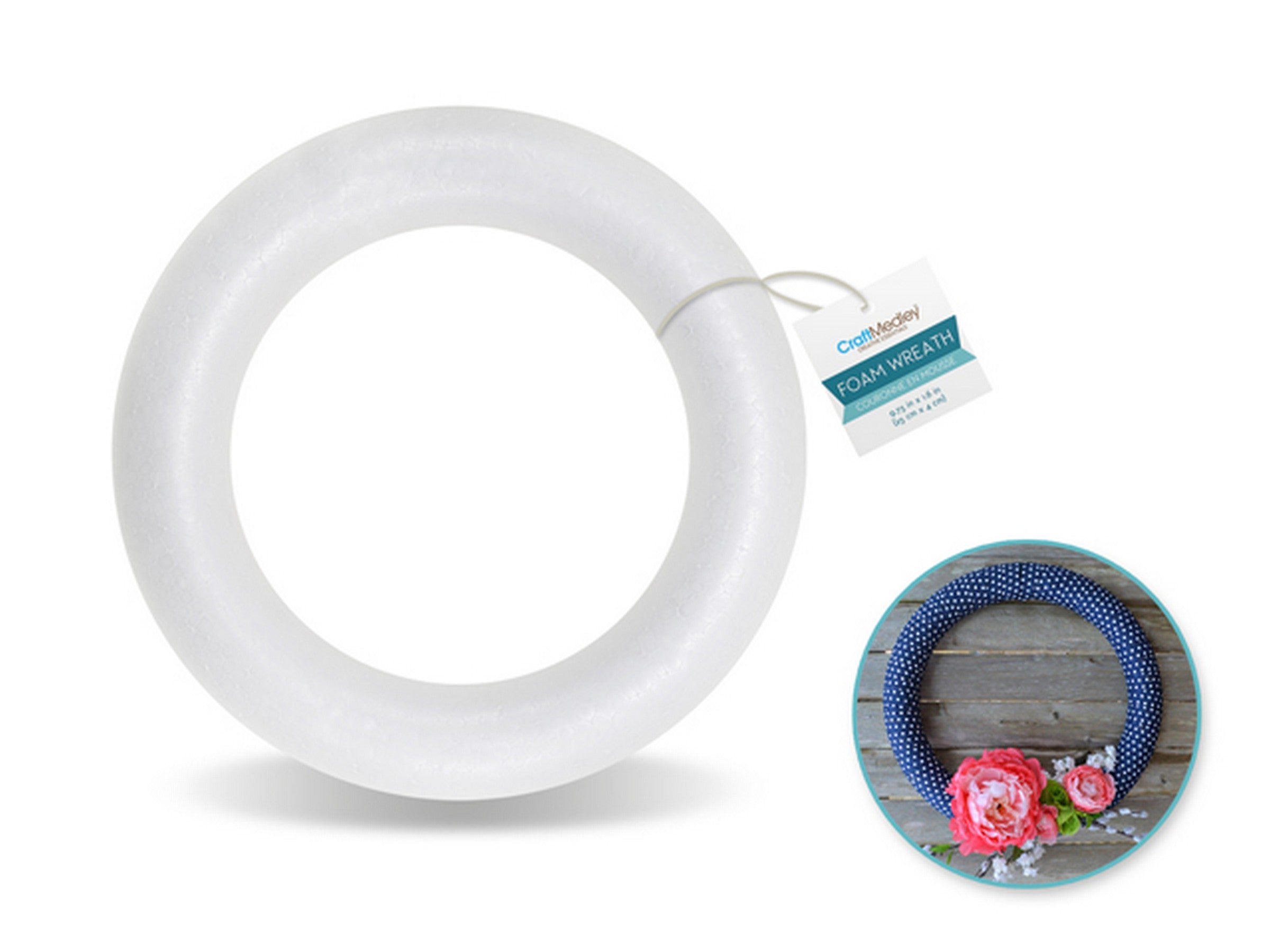 Craft Medley White Foam Wreath 9.75x1.6in