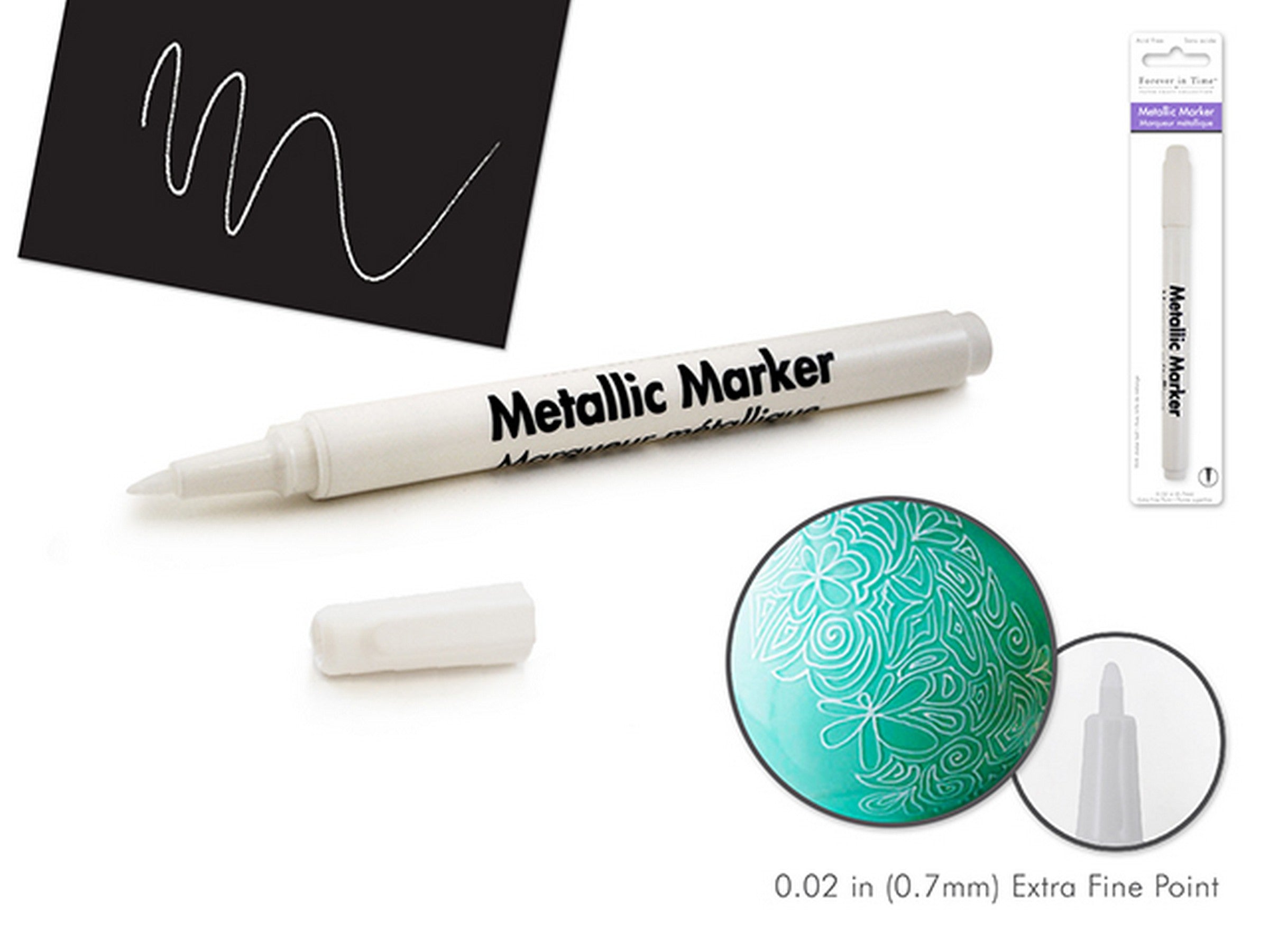 Forever in Time White Metallic Permament Marker 0.7mm Point