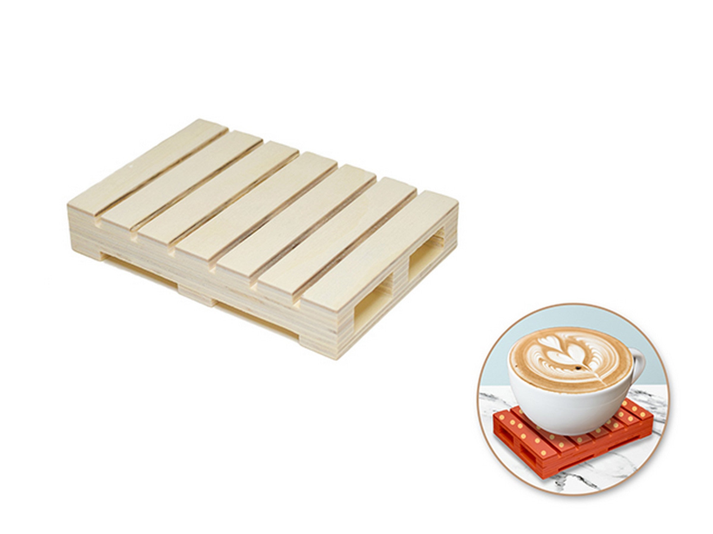 Wooden Pallet Unpainted 4.75x3.2x0.75in