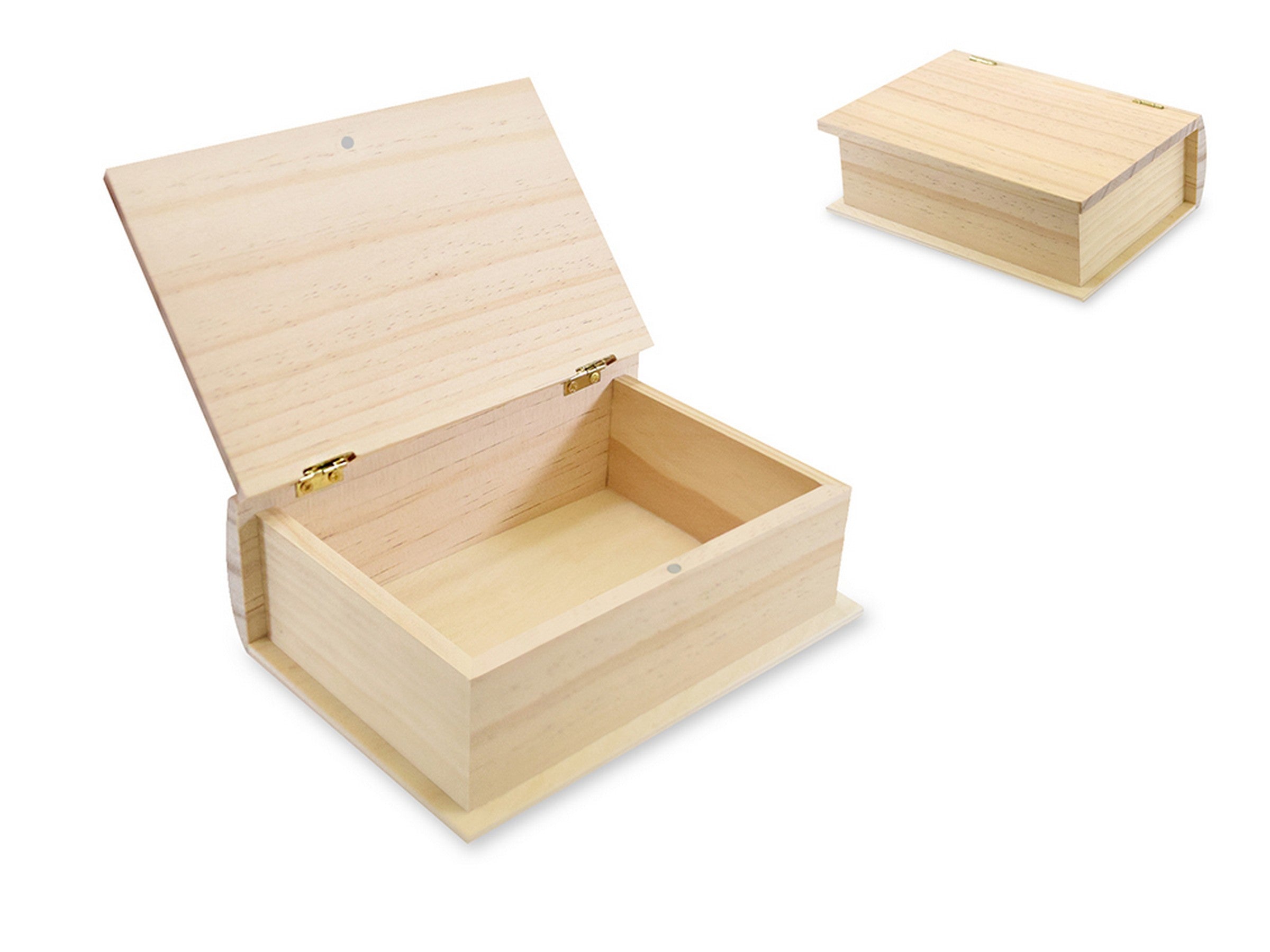 Wooden Book Box Unpainted 5x7x2.25in