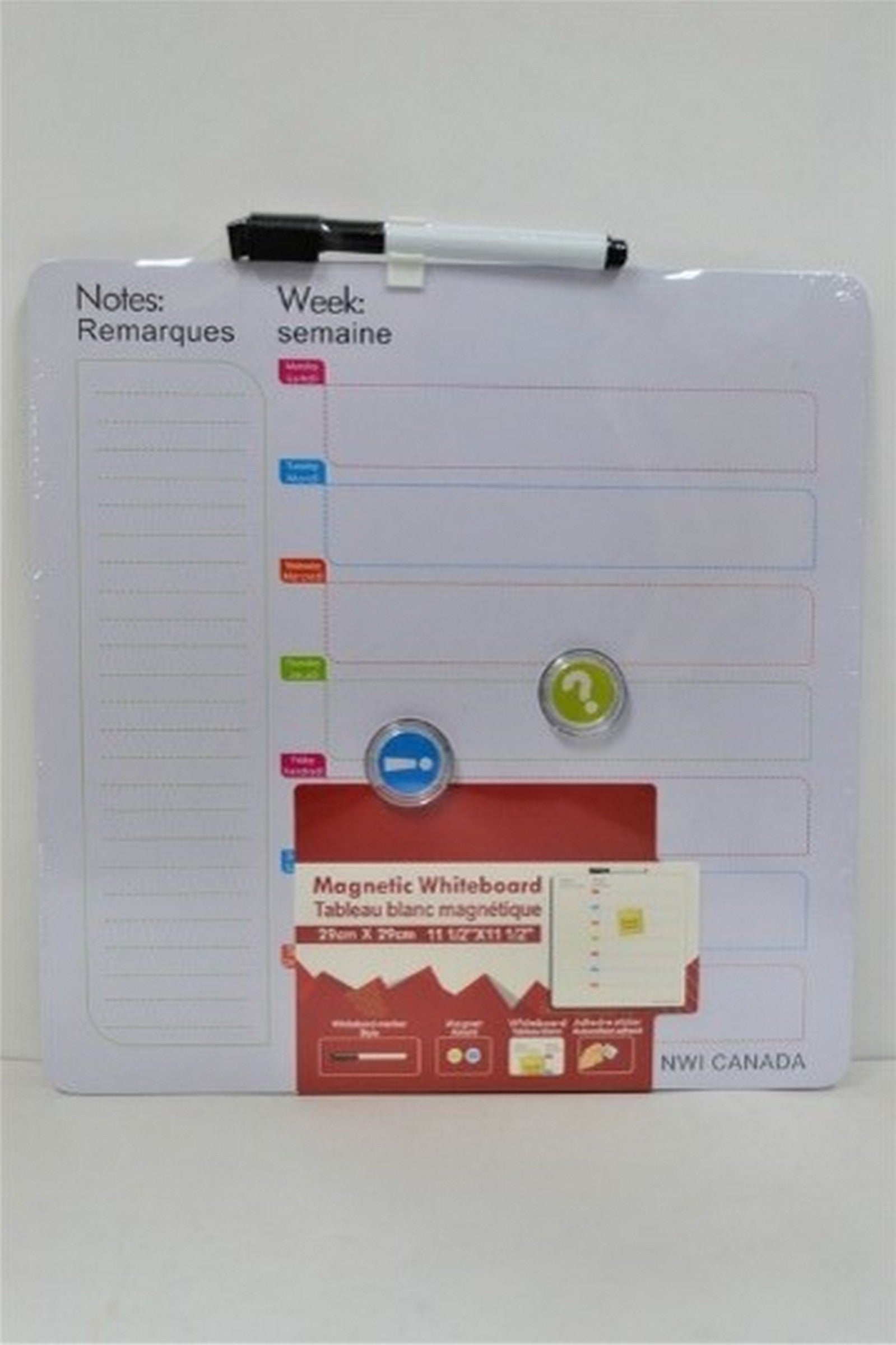 Magnetic Whiteboard - Weeklky Planner  11.5x11.5in