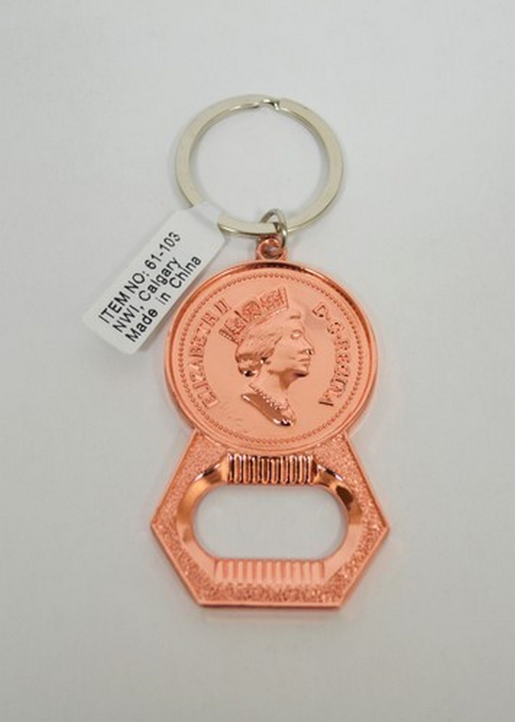 Canada Metal Keyring/Bottle Opener - Copper 2.5x1.5in 