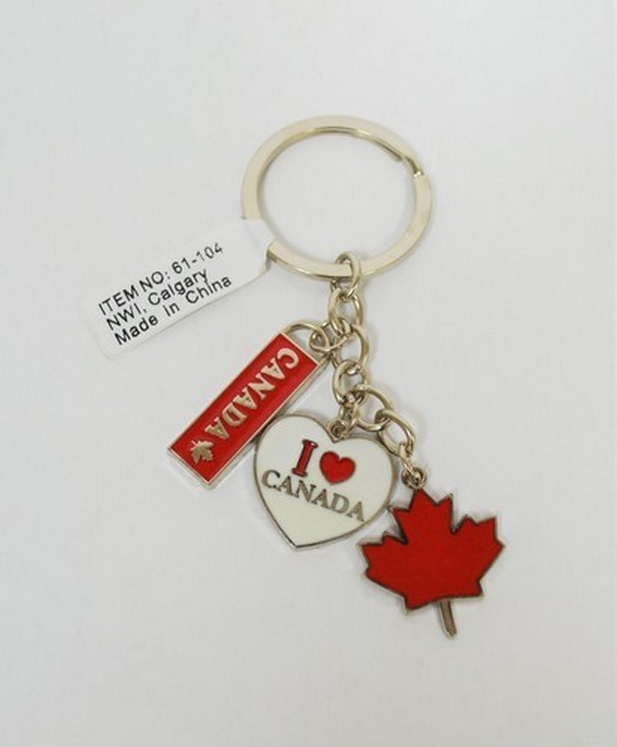Canada Metal Keyring with Pendants 4in