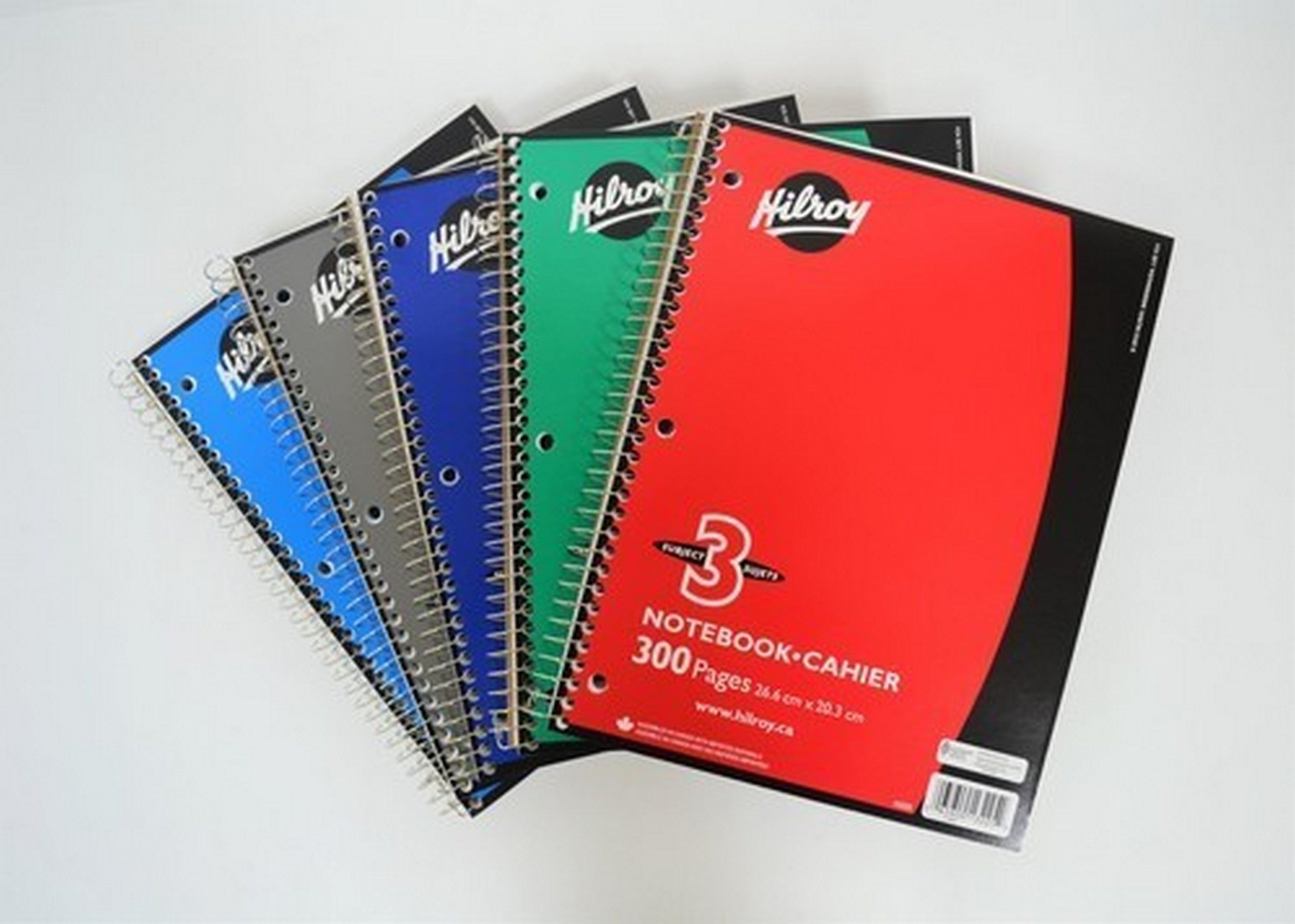 Hilroy Spiral Notebook 3 Subjects 300 Lined Pages 8x10.5in VRT 