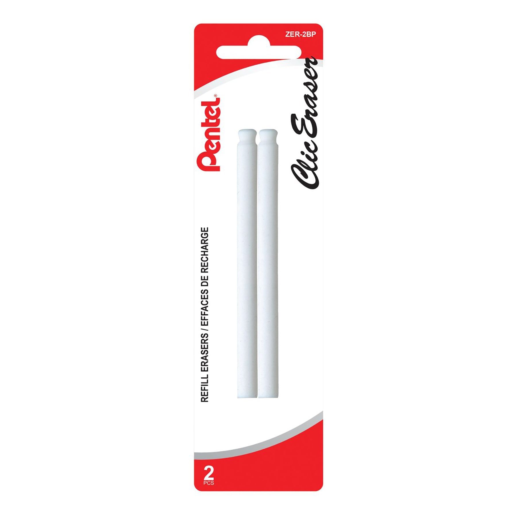 Pentel 2 Refill White Erasers 3.5in