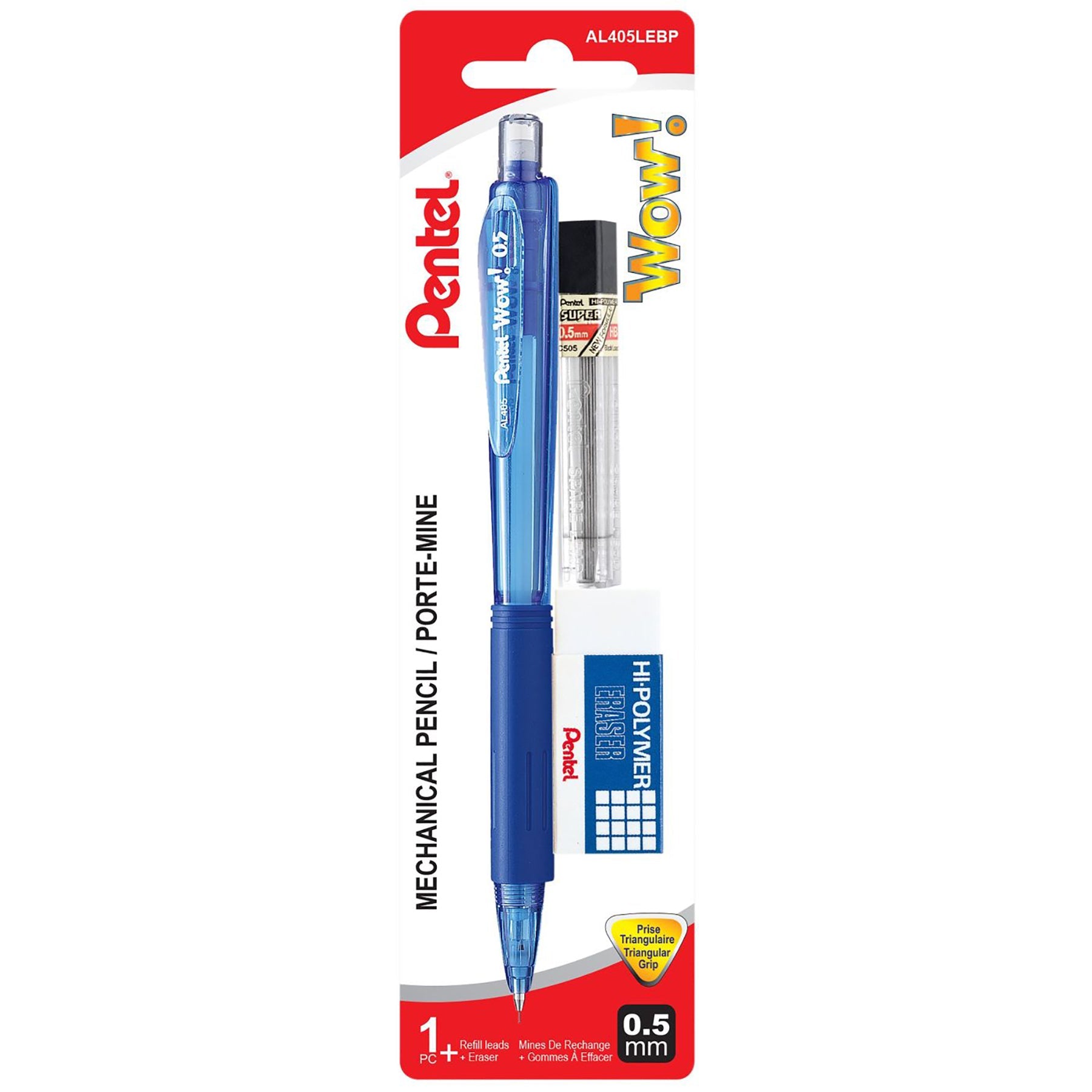 Pentel Mechanical Pencil with Leads and Eraser 0.5mm