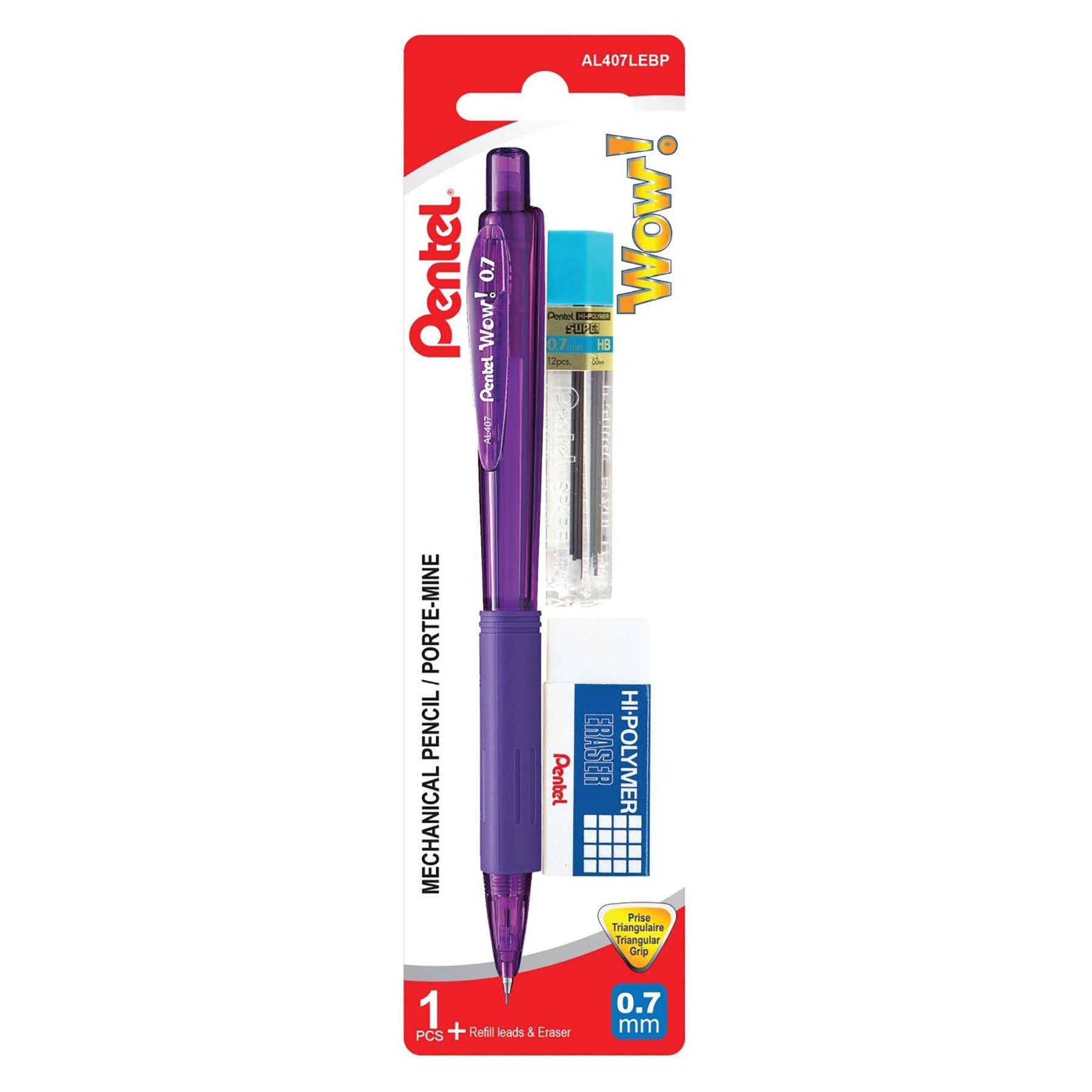 Pentel Mechanical Pencil with Leads and Eraser 0.7mm