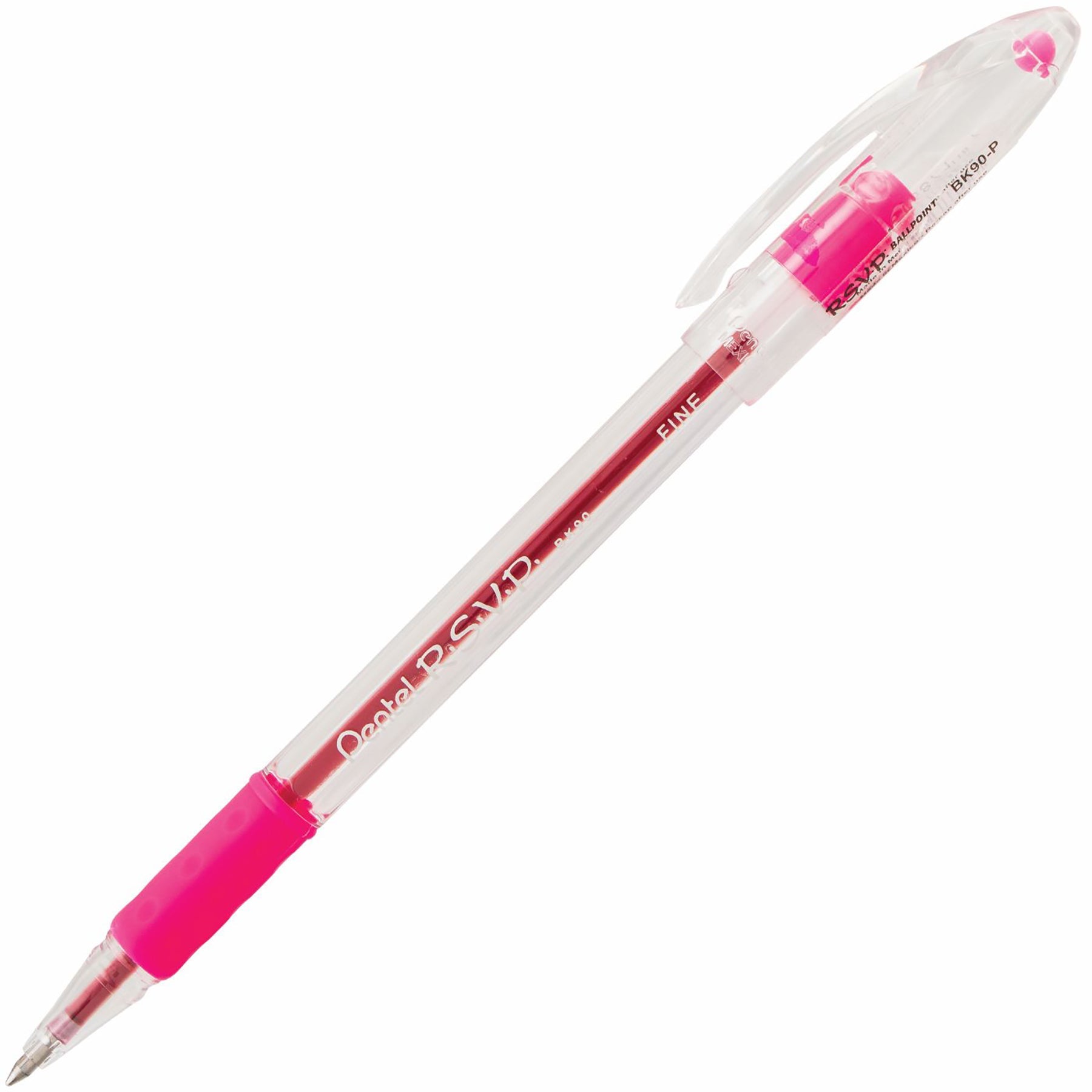 Pentel R.S.V.P. Ballpoint Pen with Cap Pink Ink 0.7mm