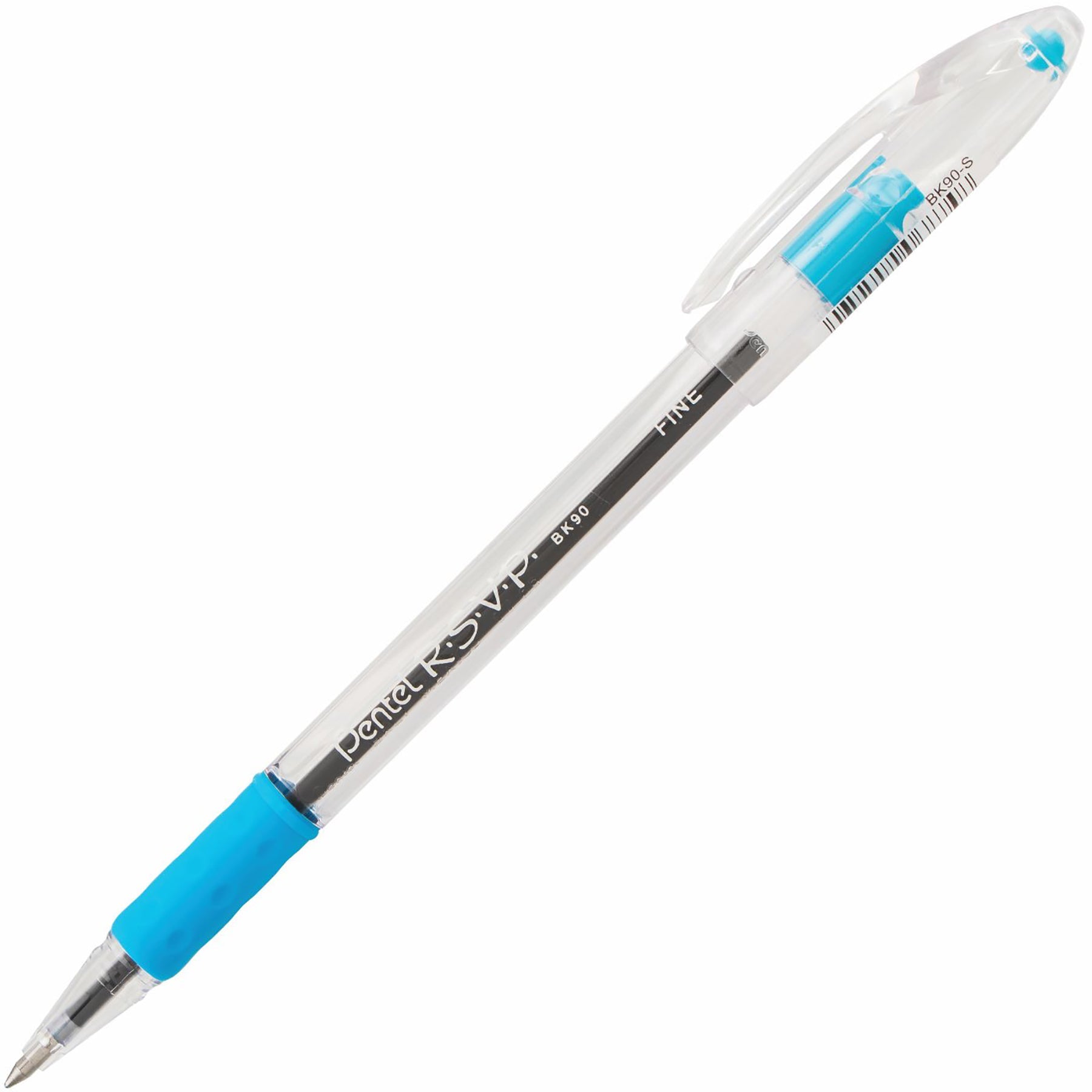 Pentel R.S.V.P. Ballpoint Pen with Cap Sky Blue Ink 0.7mm
