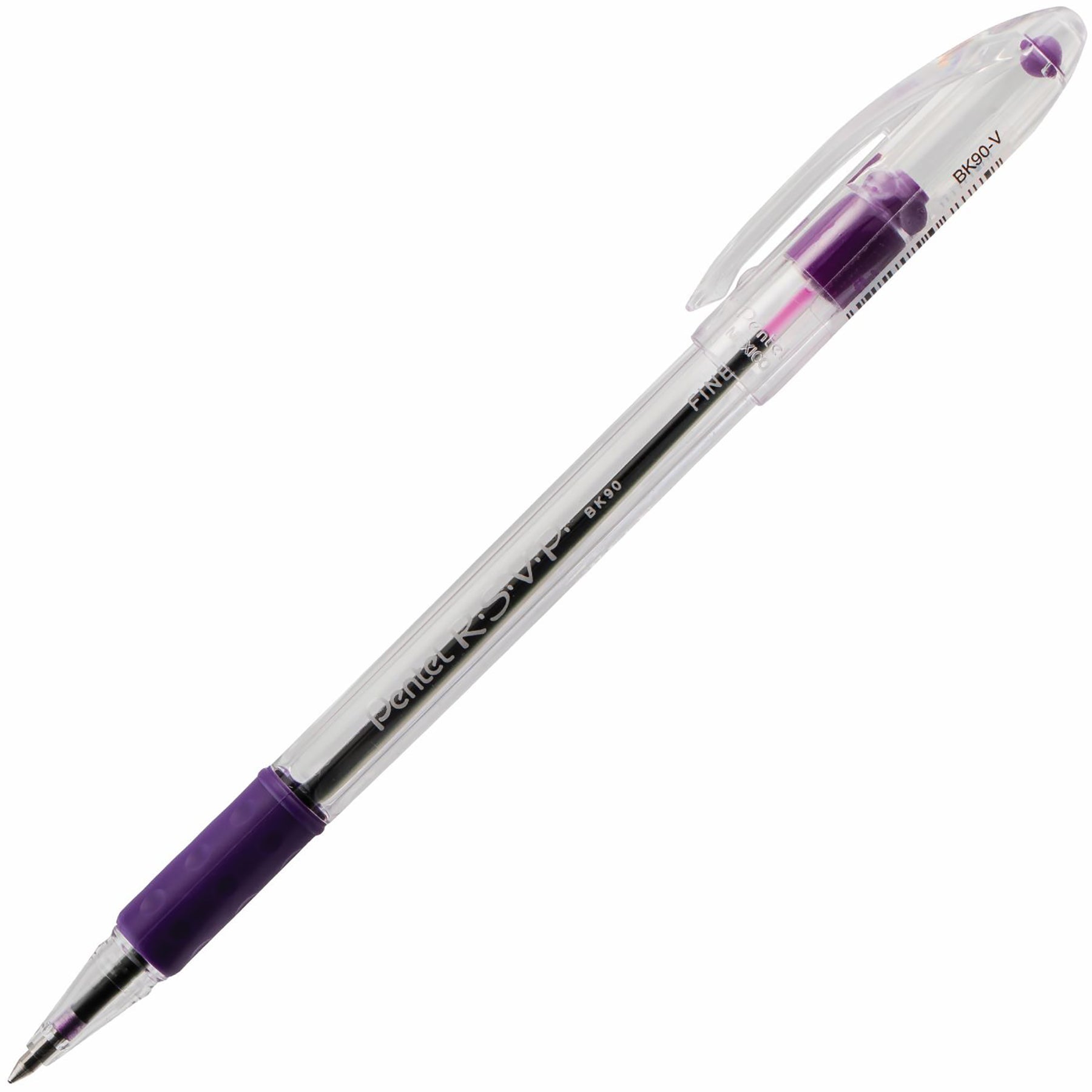 Pentel R.S.V.P. Ballpoint Pen with Cap Violet Ink 0.7mm