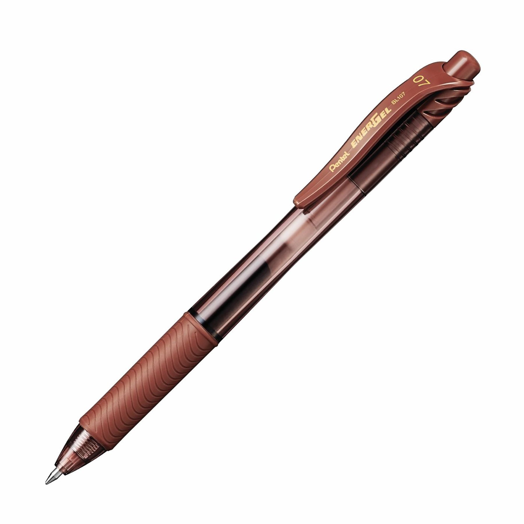 Pentel EnerGel Retractable Gel Roller Pen Brown Ink 0.7mm