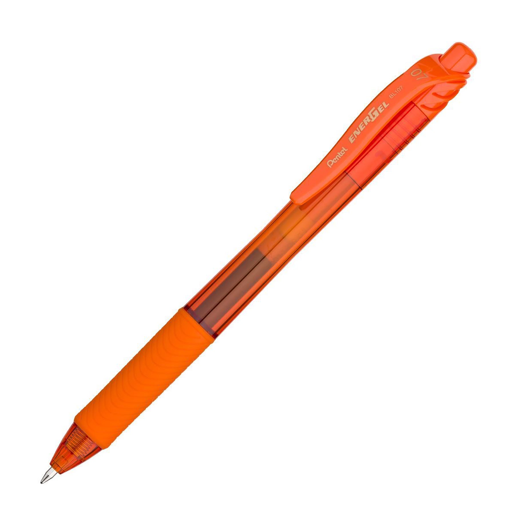 Pentel EnerGel Retractable Gel Roller Pen Orange Ink 0.7mm