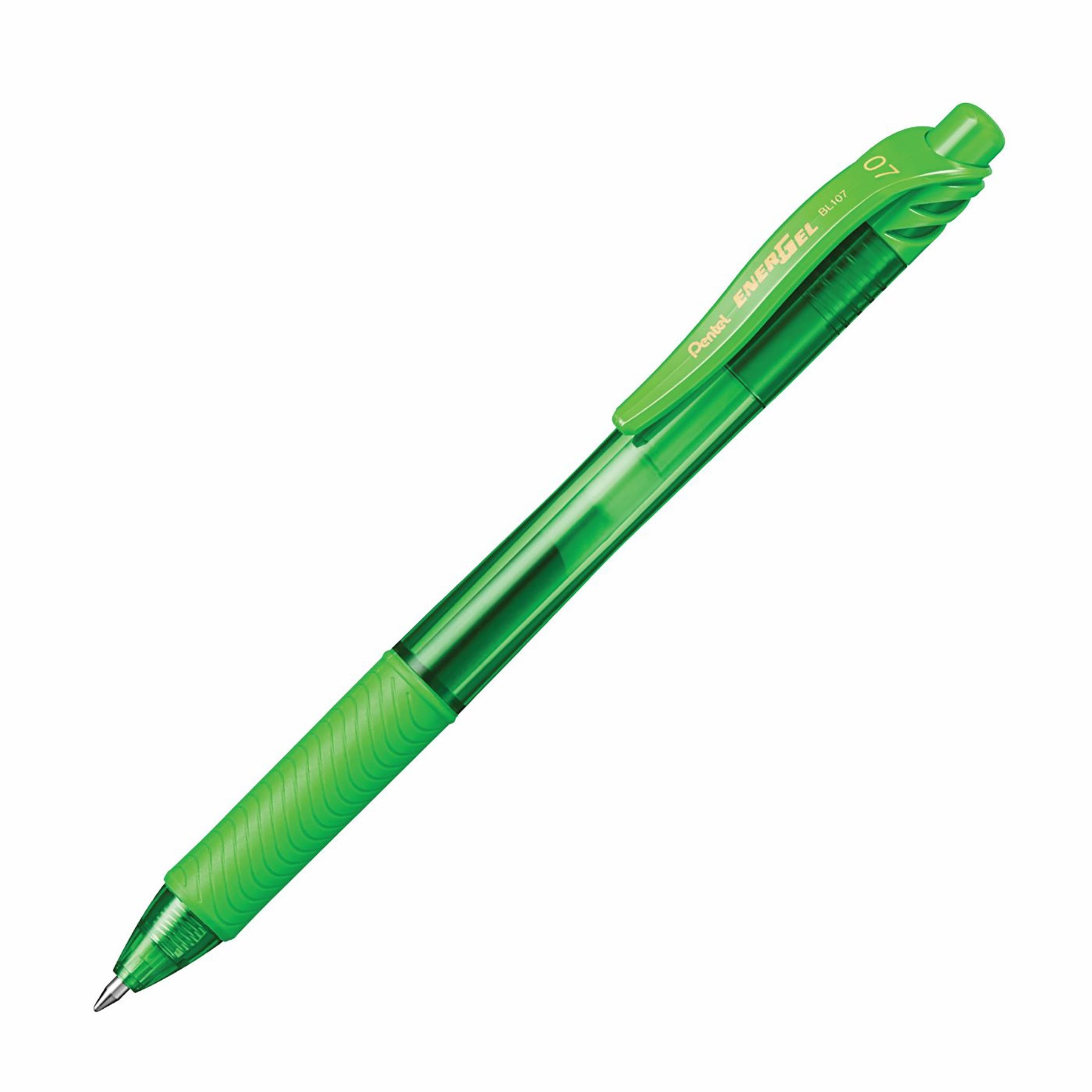 Pentel EnerGel Retractable Gel Roller Pen Lime Green Ink 0.7mm