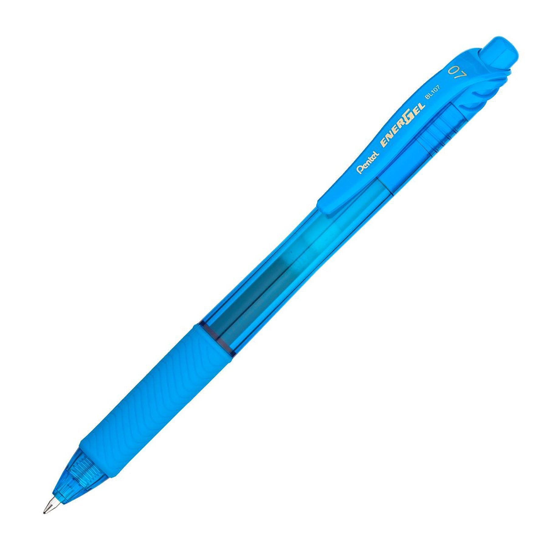 Pentel EnerGel Retractable Gel Roller Pen Sky Blue Ink 0.7mm