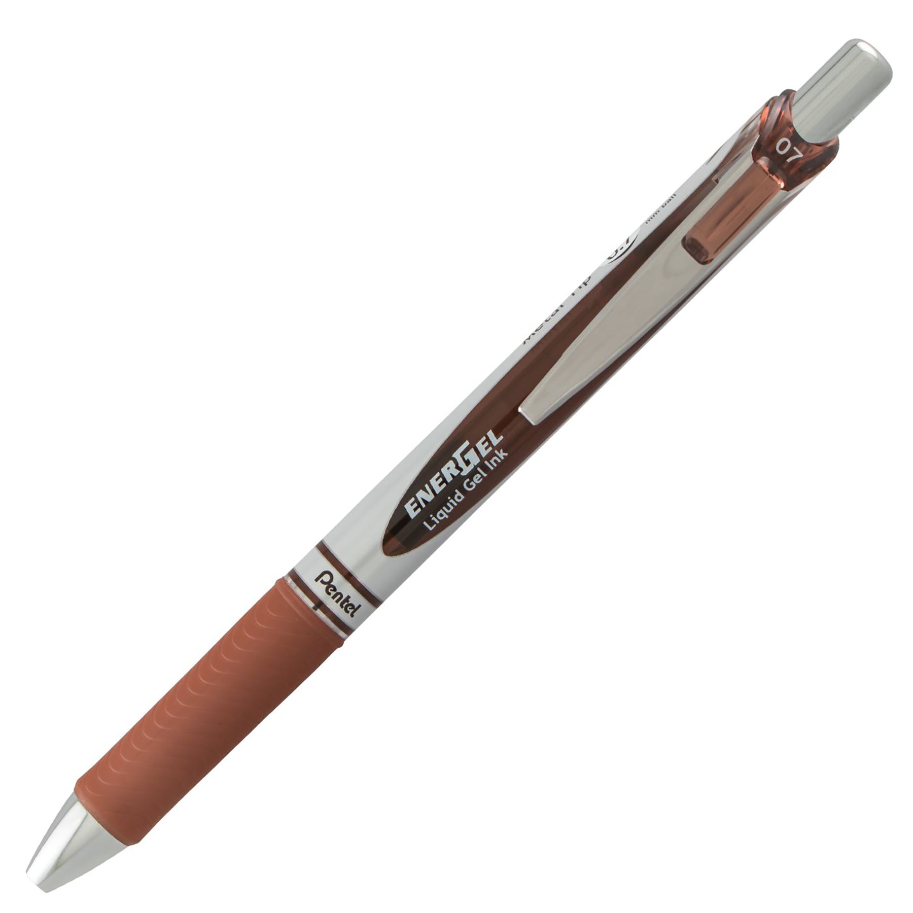 Pentel EnerGel Retractable Liquid Gel Pen Brown Ink 0.7mm