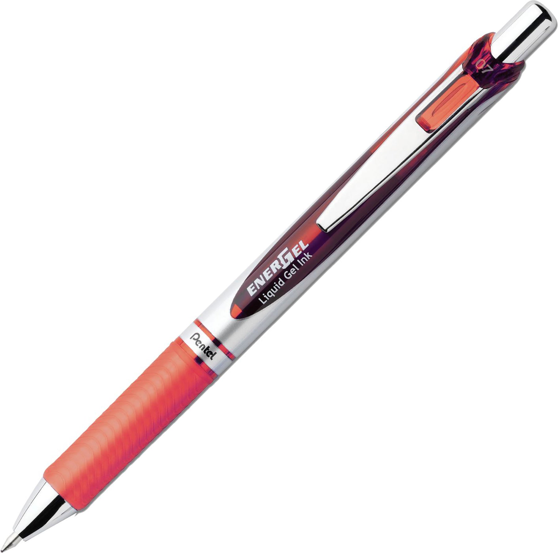 Pentel EnerGel Retractable Liquid Gel Pen Orange Ink 0.7mm