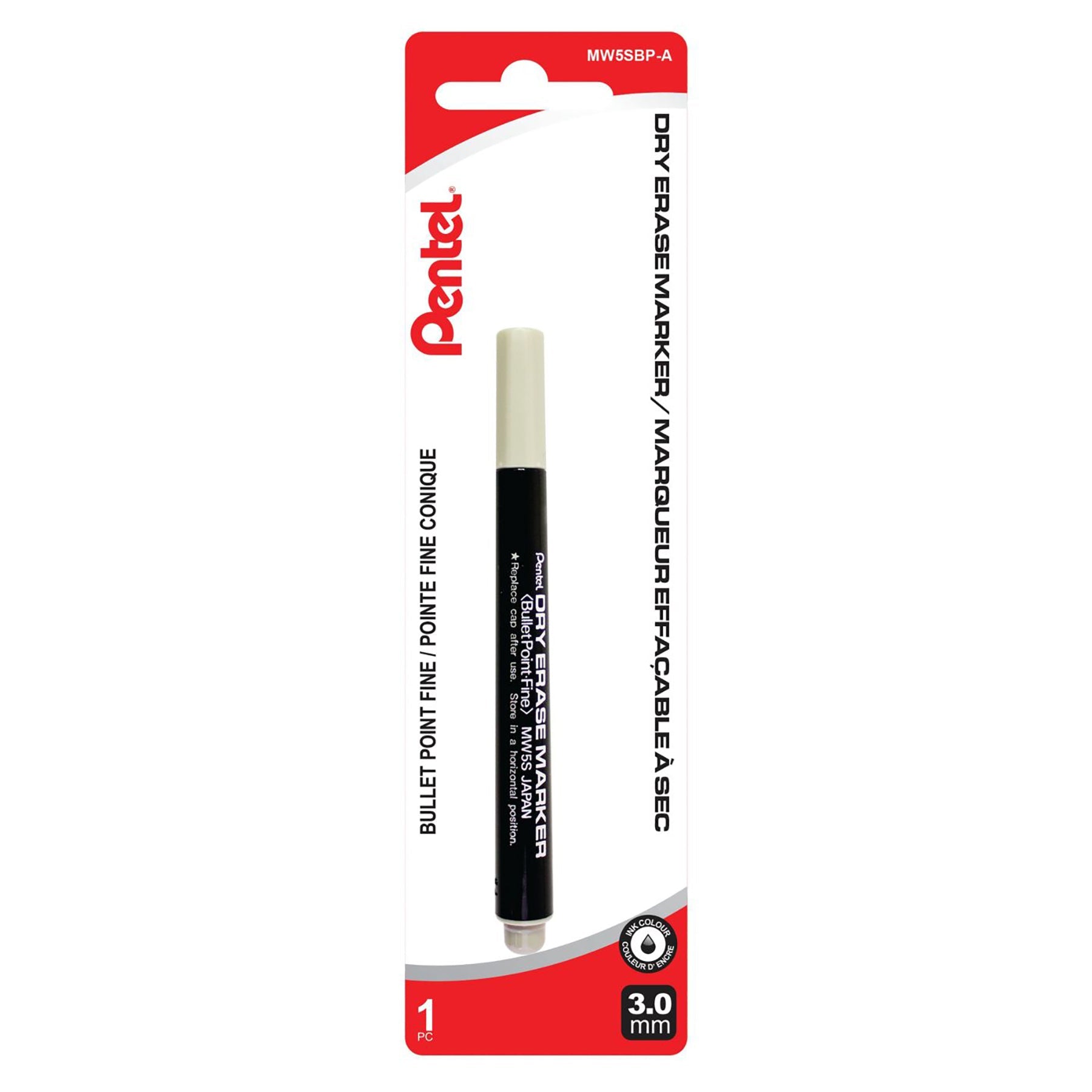 Pentel Dry Eraser Marker Bullet Point - Fine Black 3.0mm