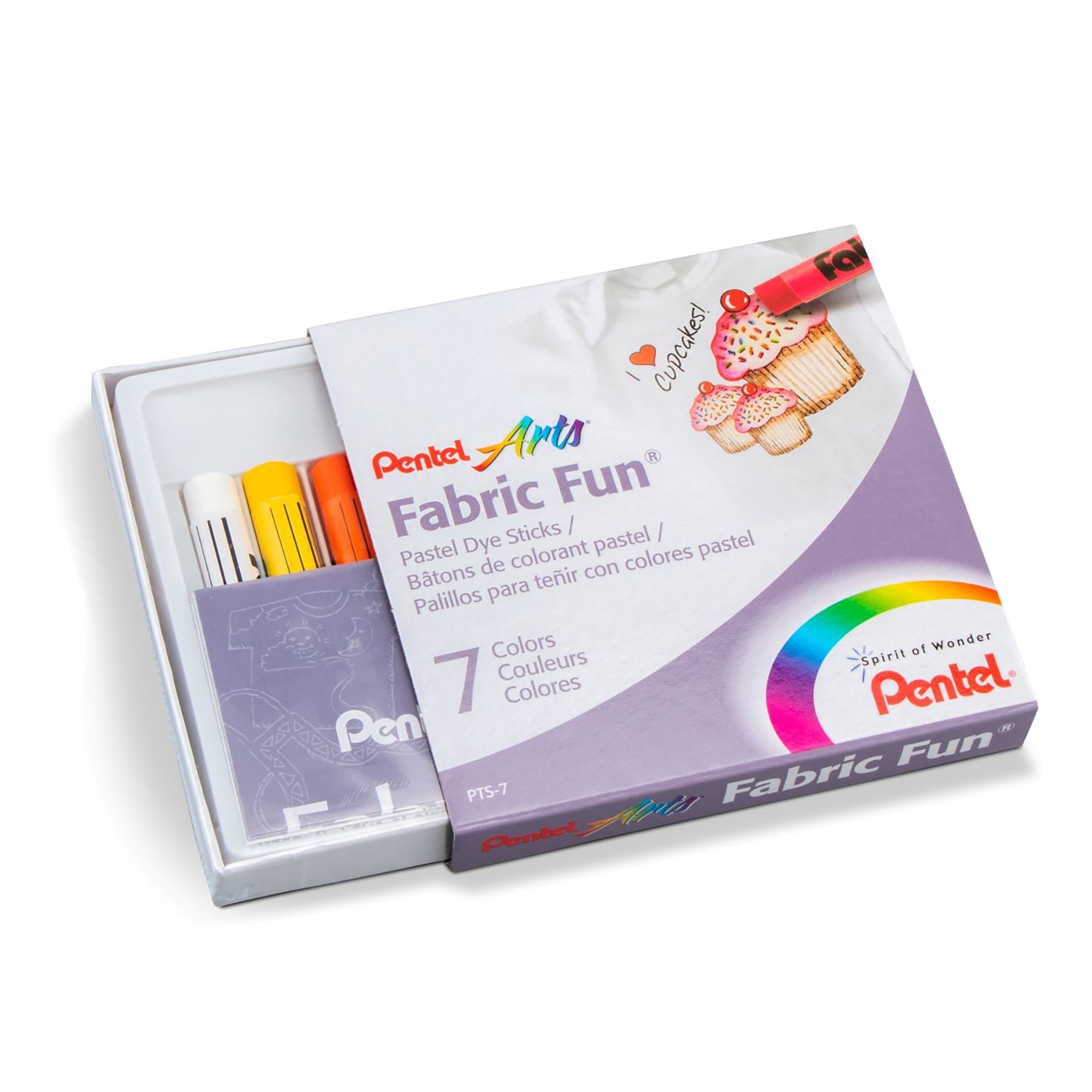 Pentel Arts 7 Fabric Fun Pastel Dye Sticks 2.4in