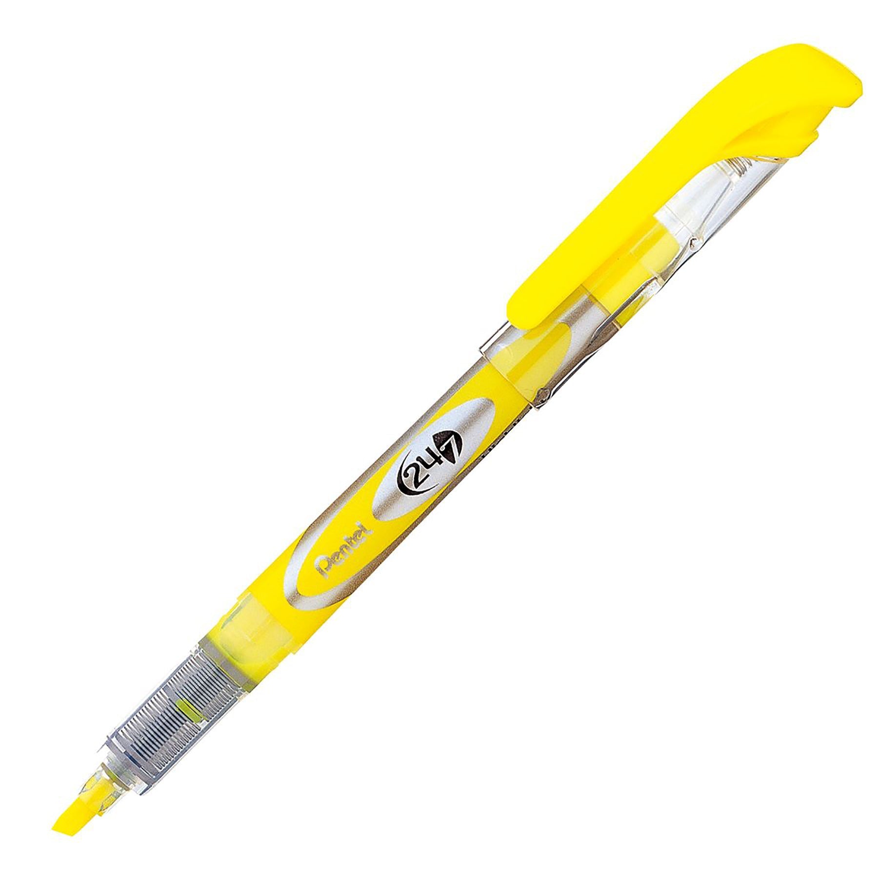 Pentel 24/7 Retractable Highlighter Water Base Pigment Yellow Ink - Fine