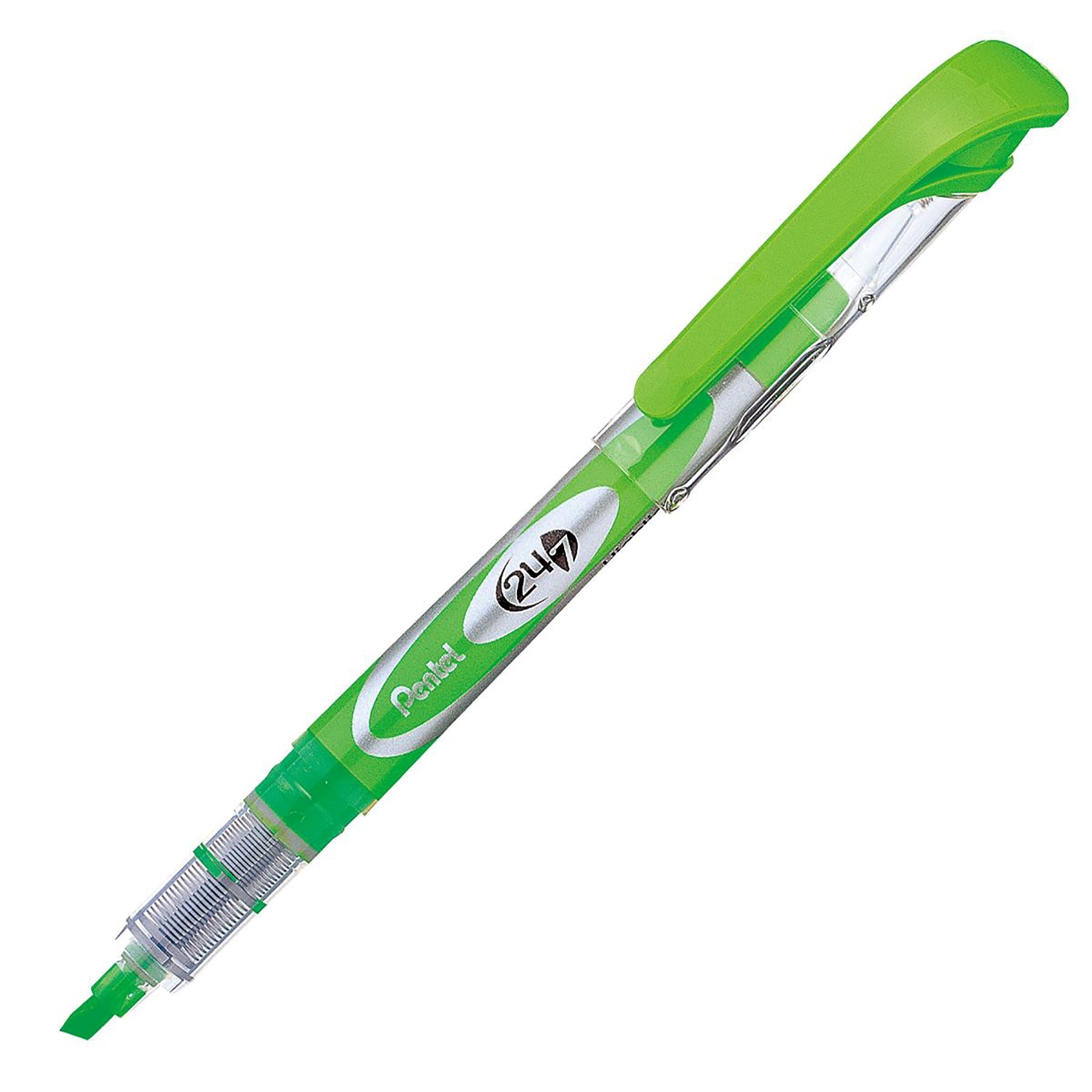 Pentel 24/7 Retractable Highlighter Water Base Pigment Light Green Ink - Fine