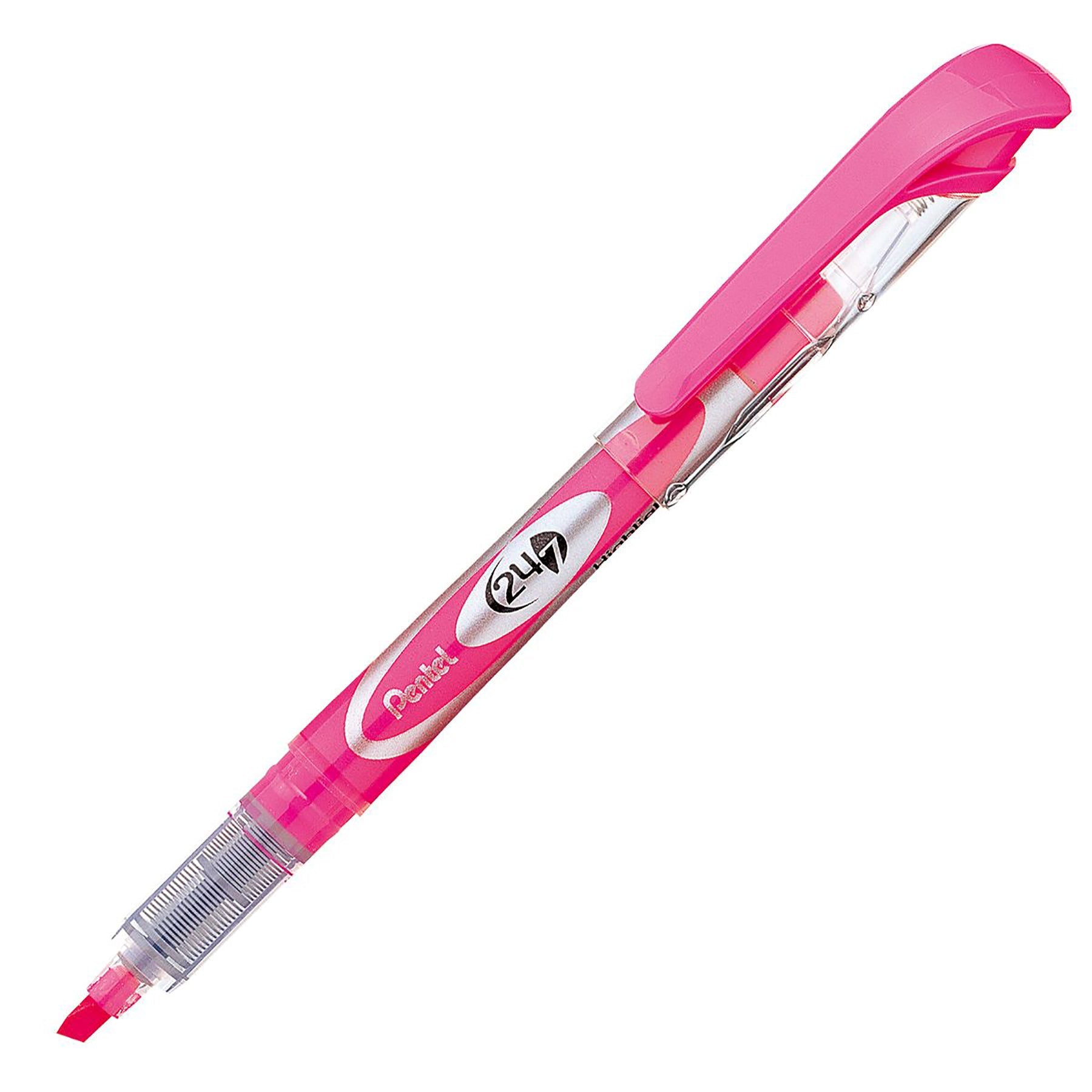 Pentel 24/7 Retractable Highlighter Water Base Pigment Pink Ink - Fine