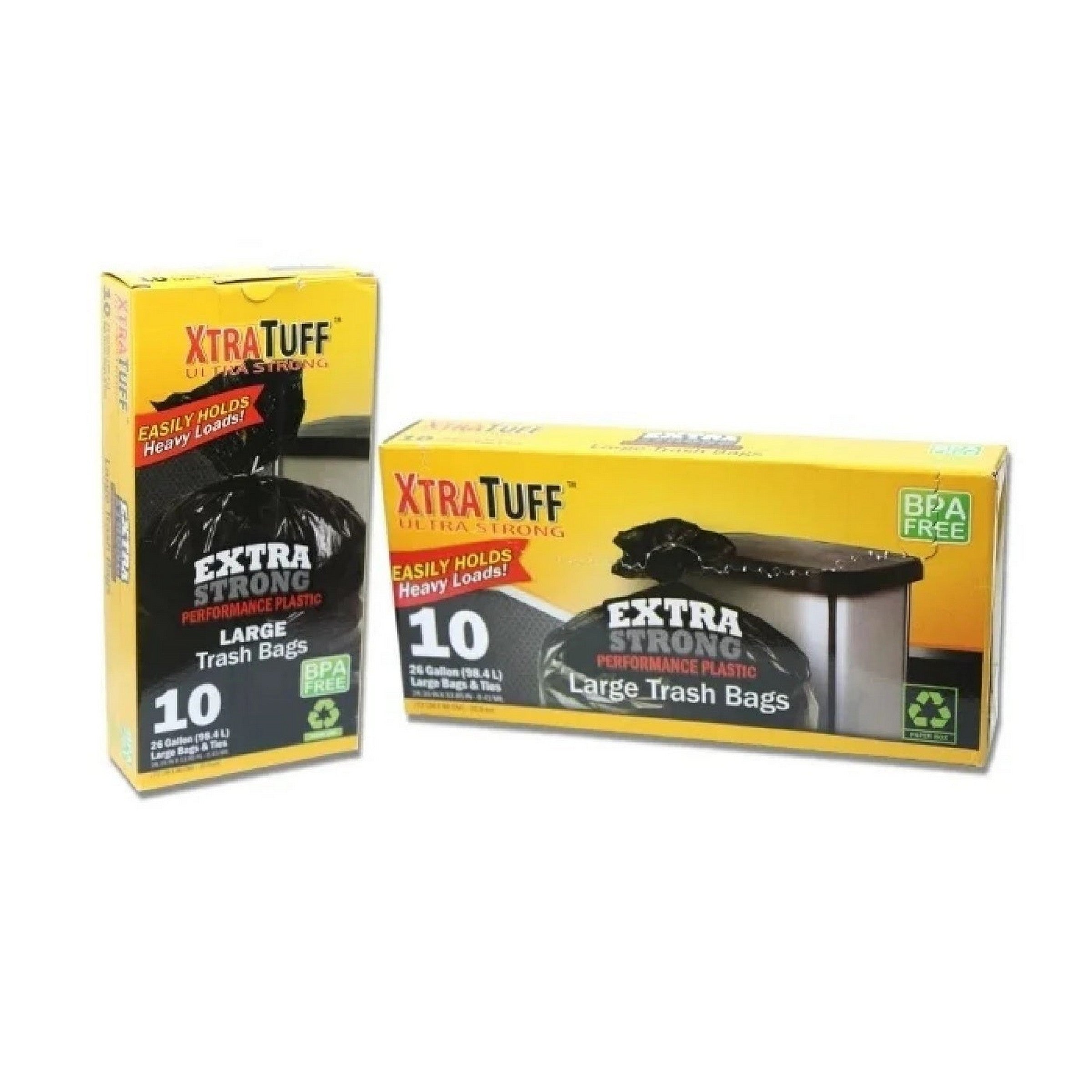 Xtra Tuff 10 Black Twist Tie Trash Bags 26 gal 28.3x33.8in