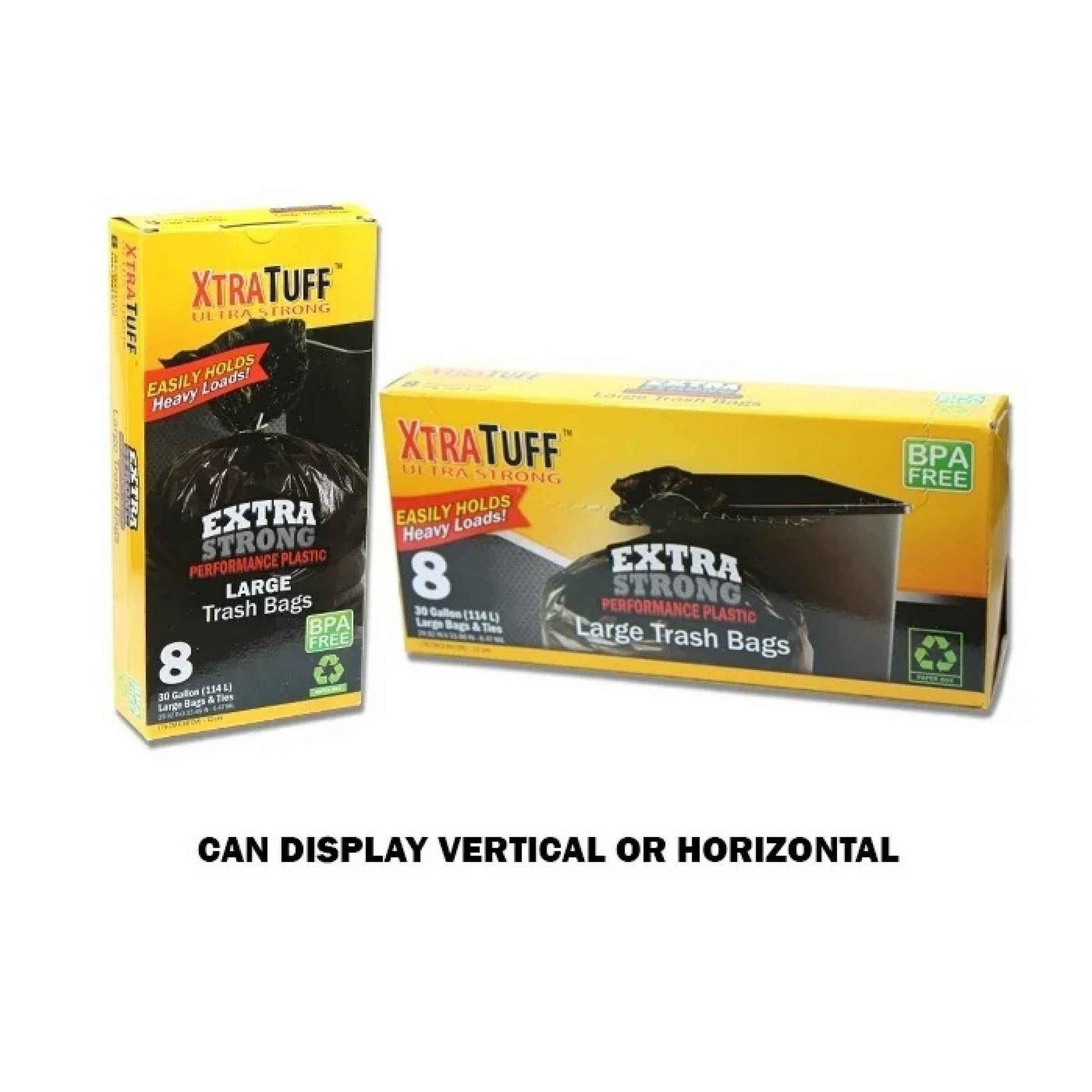 Xtra Tuff 8 Black Twist Tie Trash Bags 30 gal 29.9x33.8in