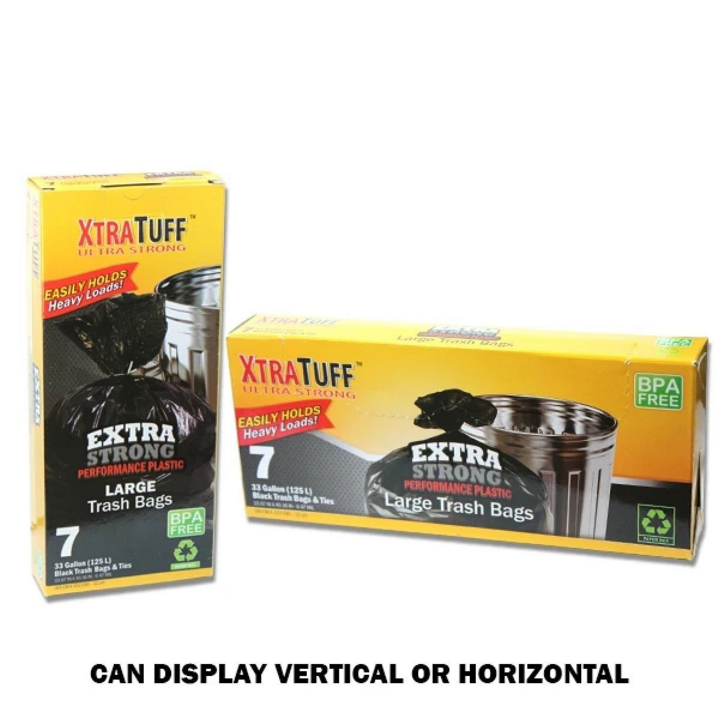 Xtra Tuff 7 Black Twist Tie Trash Bags 33 gal 33x40.1in