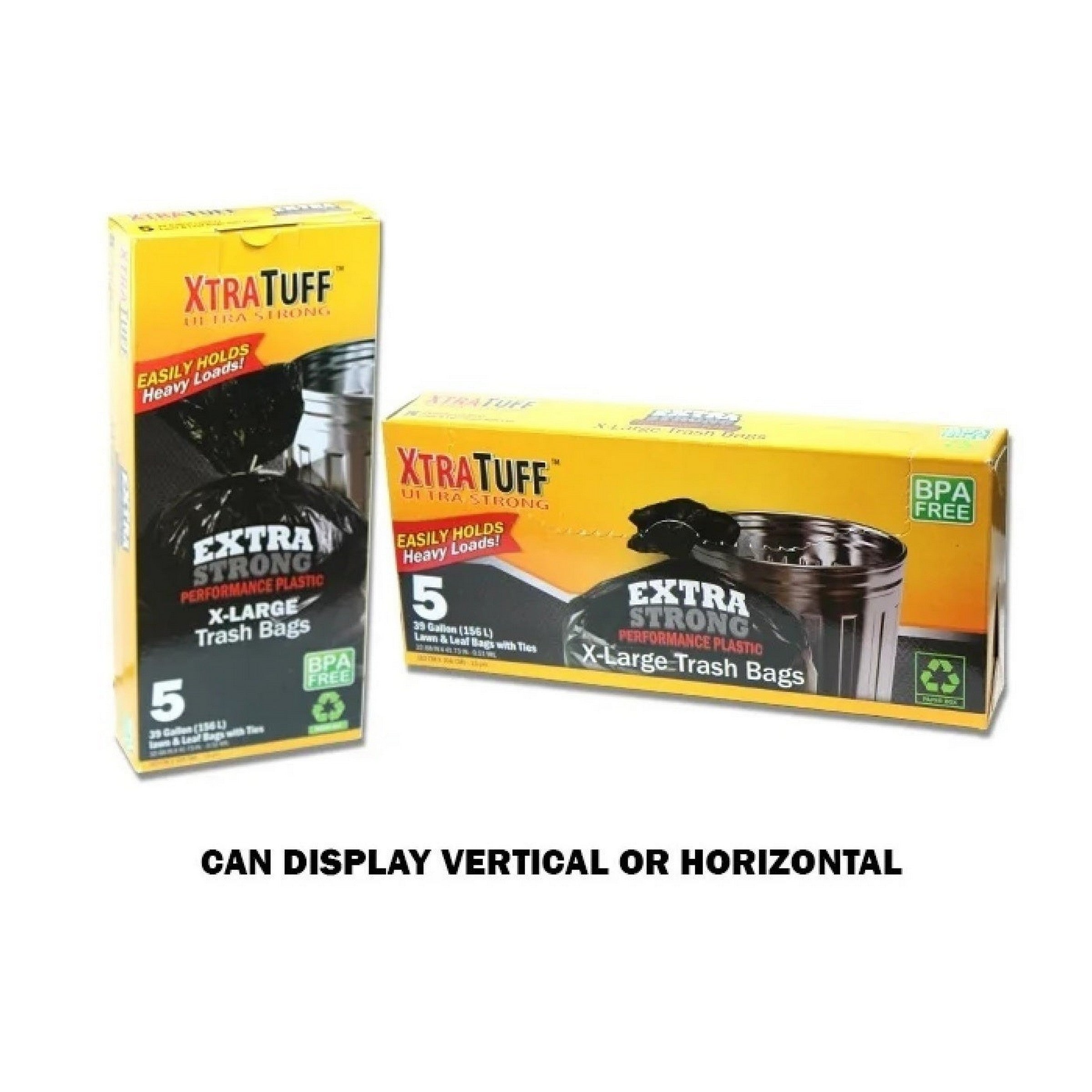 Xtra Tuff 5 Black Twist Tie Trash Bags 39 gal 32.6x41.7in