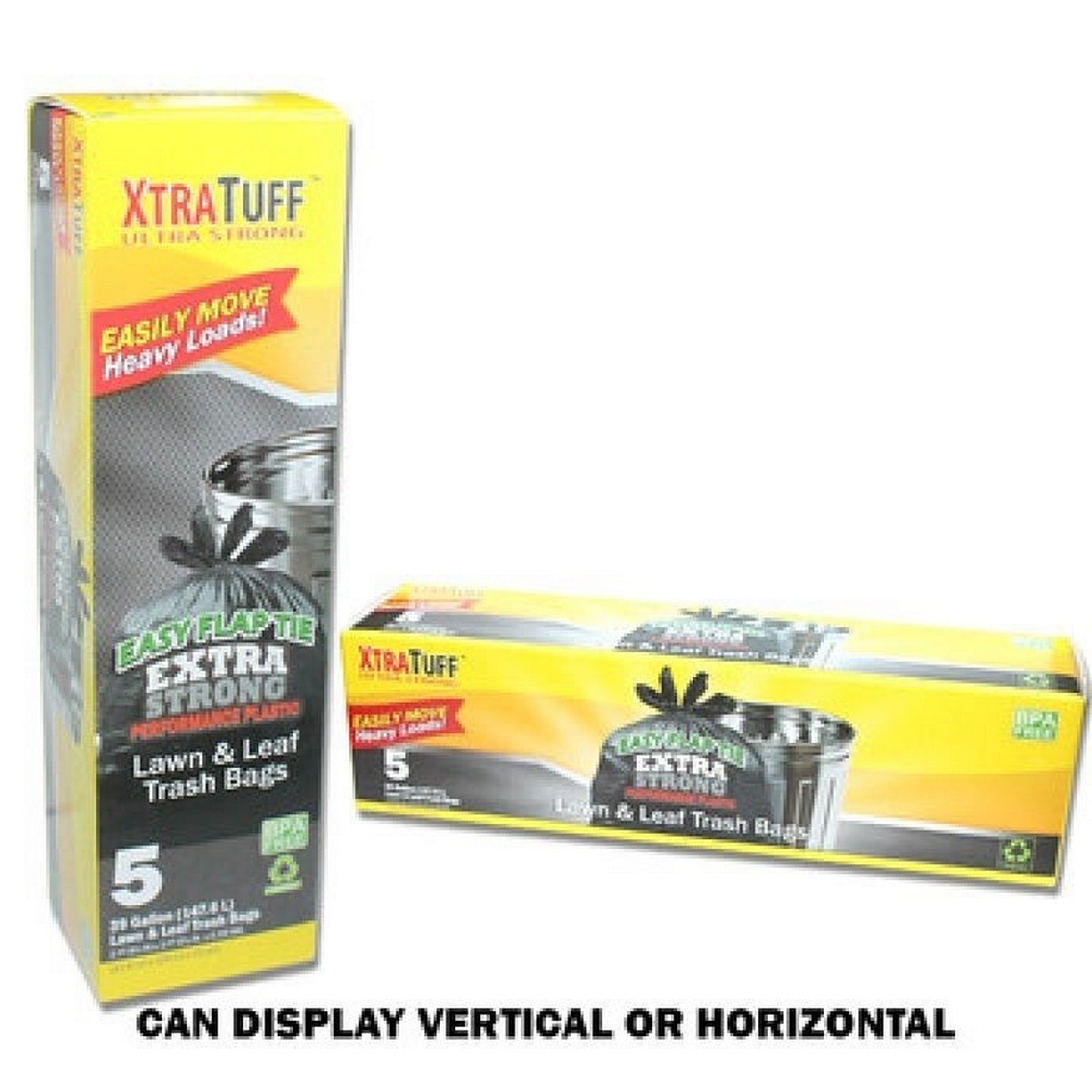 Xtra Tuff 5 Black Flap Tie Trash Bags 39 gal 32x42.5in
