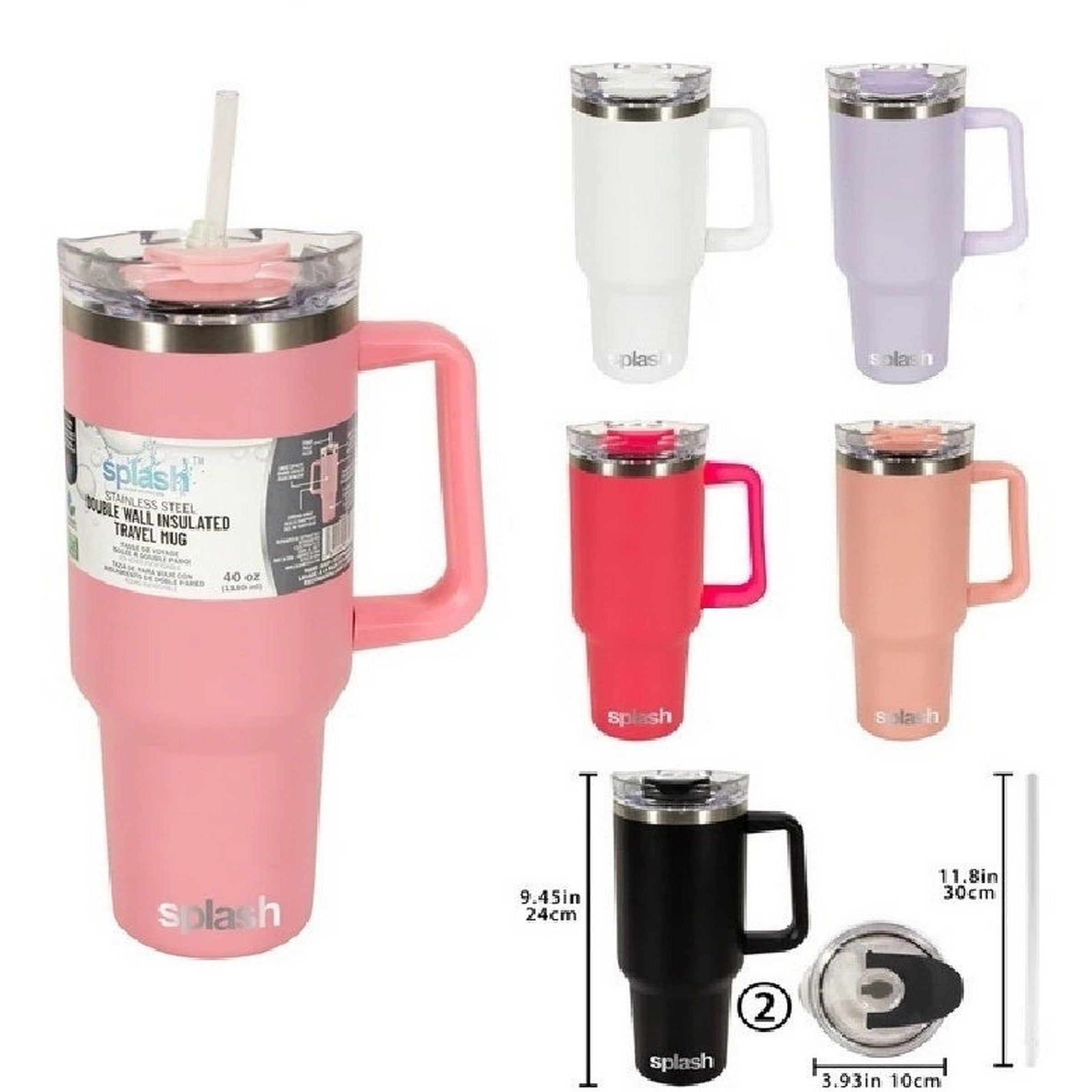 Double Wall Insulated Stainless Steel Travel Mug 40oz  VRT