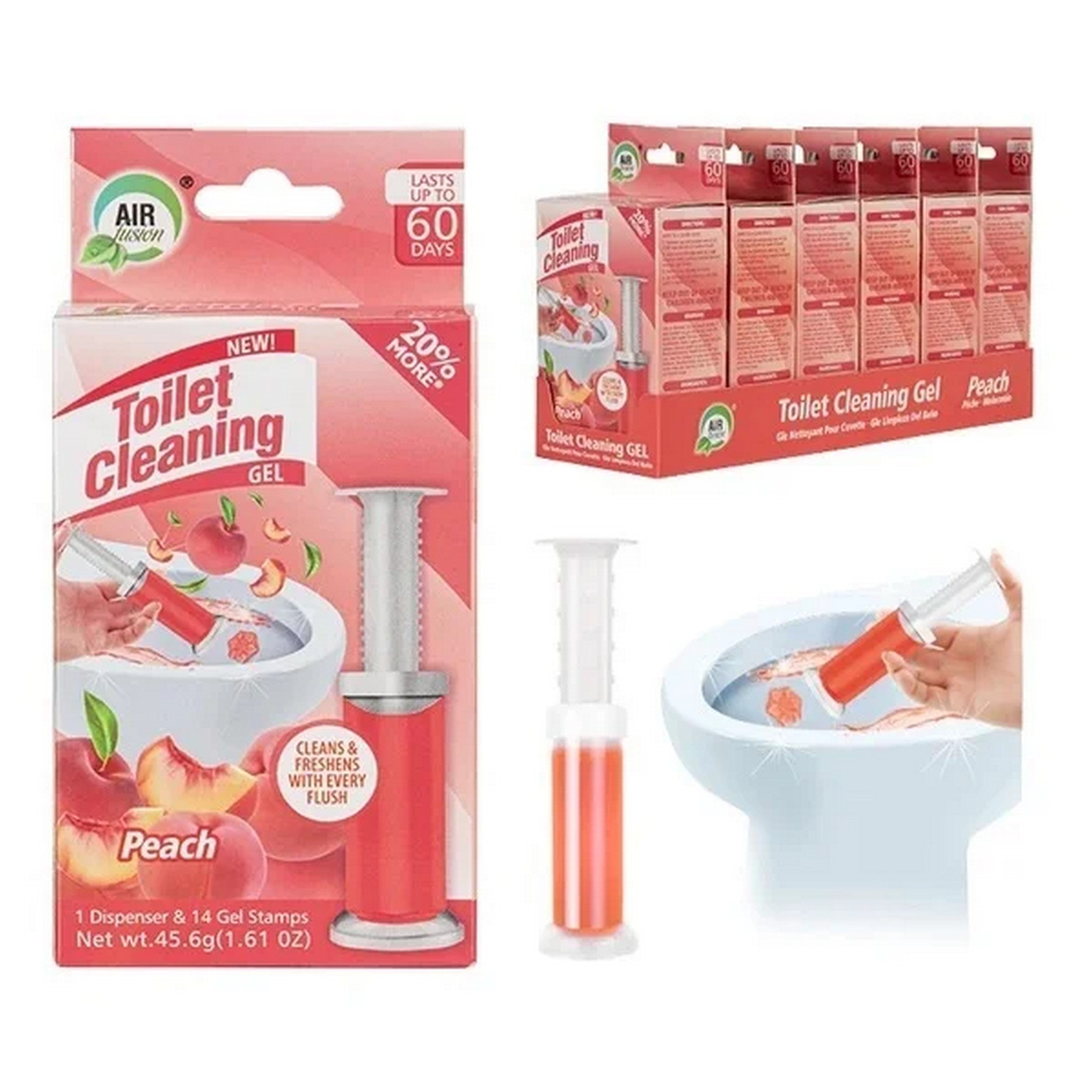 Air Fusion Toilet Cleaning Gel - Peach 1.6oz