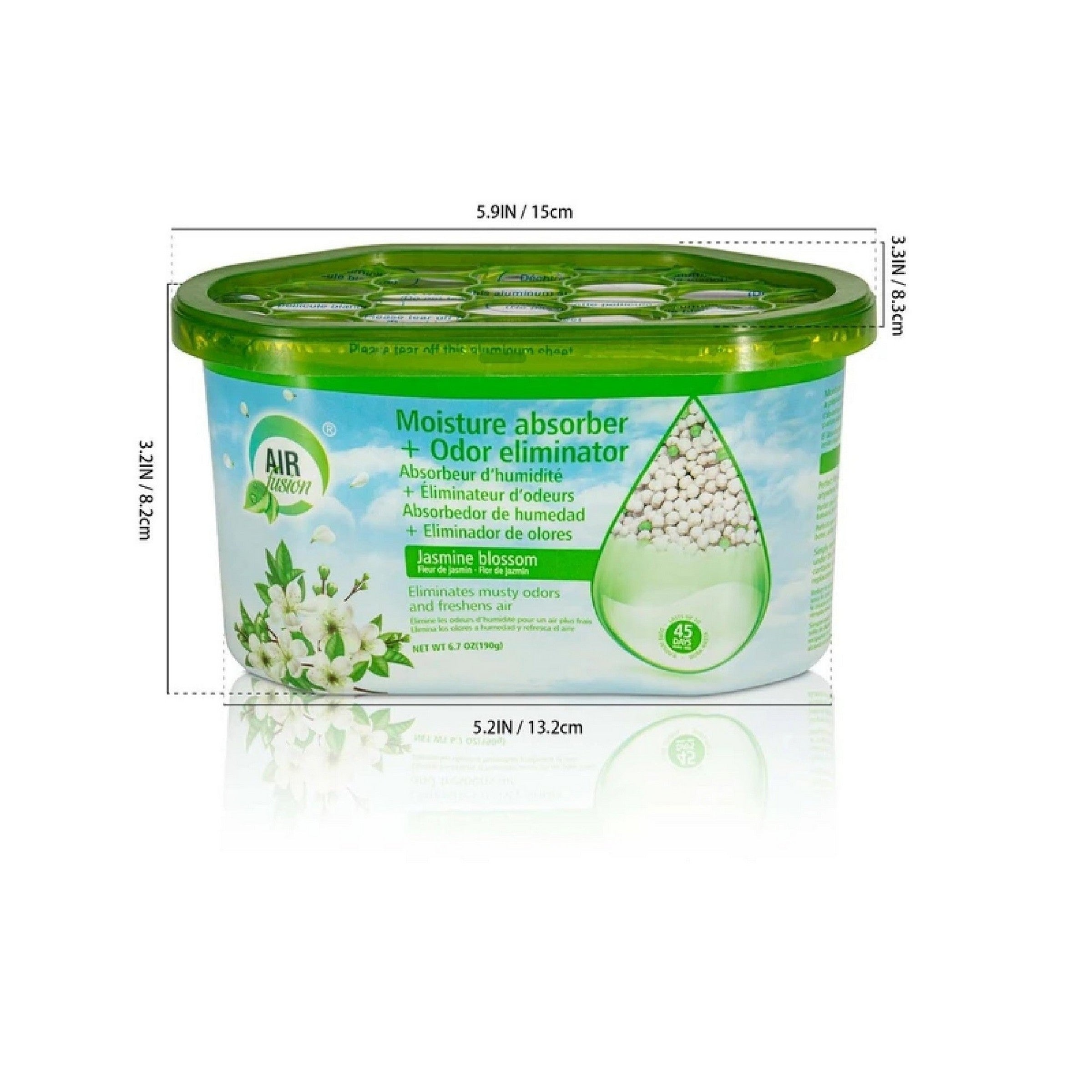 Air Fusion Moisture Absorbor+Odor Eliminator - Jasmine Blossom 6.7oz