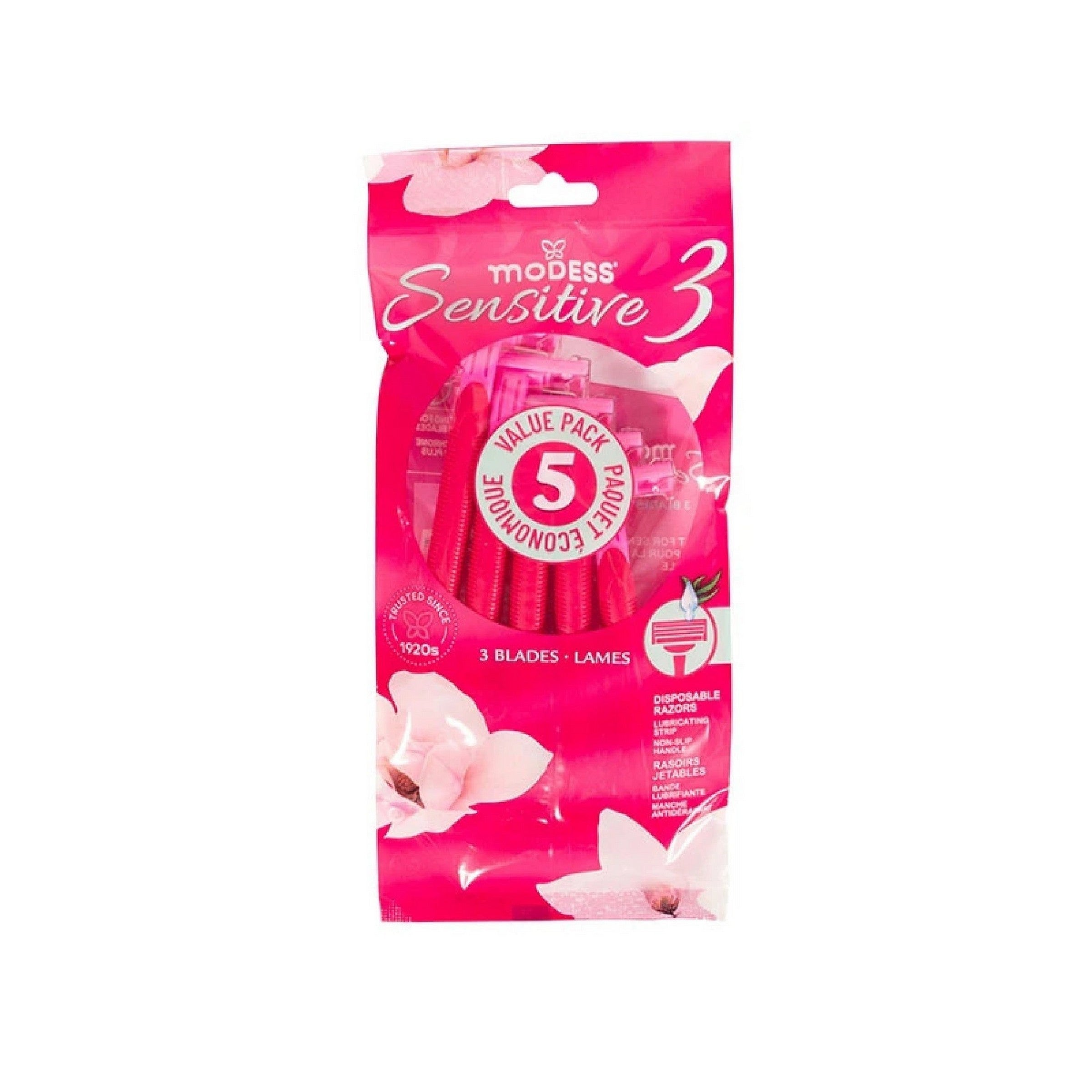 Modess 5 Triple Blade Razors 4.5in 